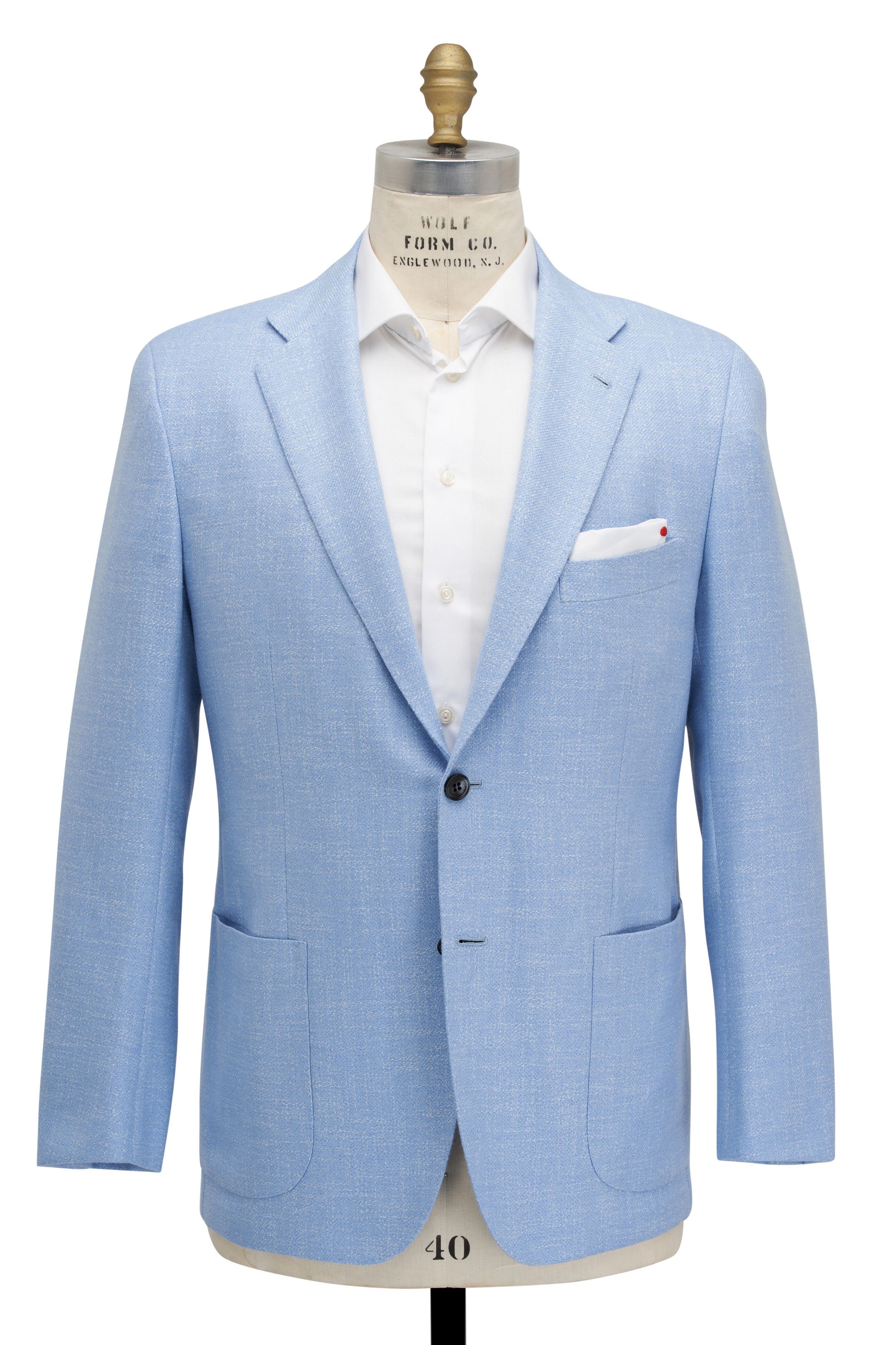 Kiton o1mtch0225 Sportcoat in Light Blue Size US L / EU 52-54 / 3 - 1 Thumbnail