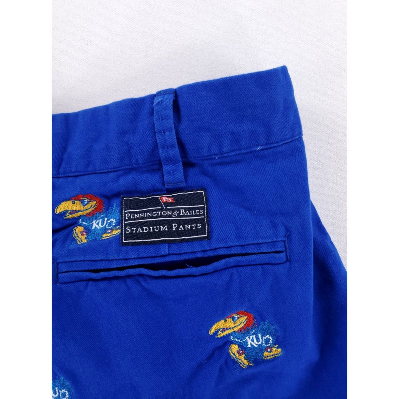 Vintage Pennington & Bailes Kansas Jayhawks Allover Embroidered Shorts 8 Inseam Mens 34 Blue Chino Embroidered Kansas Jayhawks Mens 34 Size US 34 / EU 50 - 5 Thumbnail