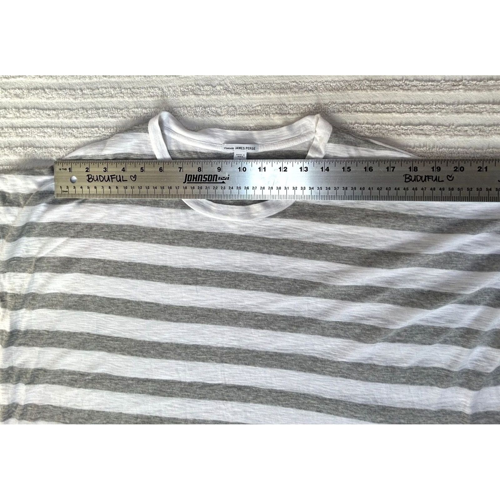 James Perse James Perse Womens Gray White Striped Cap Sleeve T-Shirt Size 2 Relaxed Size XS / US 0-2 / IT 36-38 - 6 Thumbnail