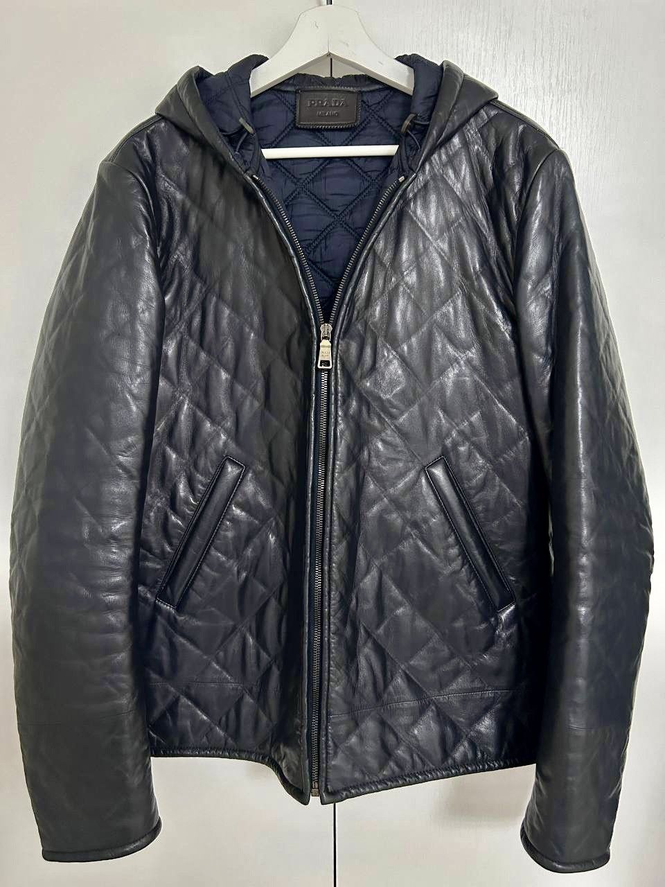Prada Prada Mainline Luxurious Dark Ink Nappa Lamb Quilted Jacket Size US M / EU 48-50 / 2 - 1 Thumbnail