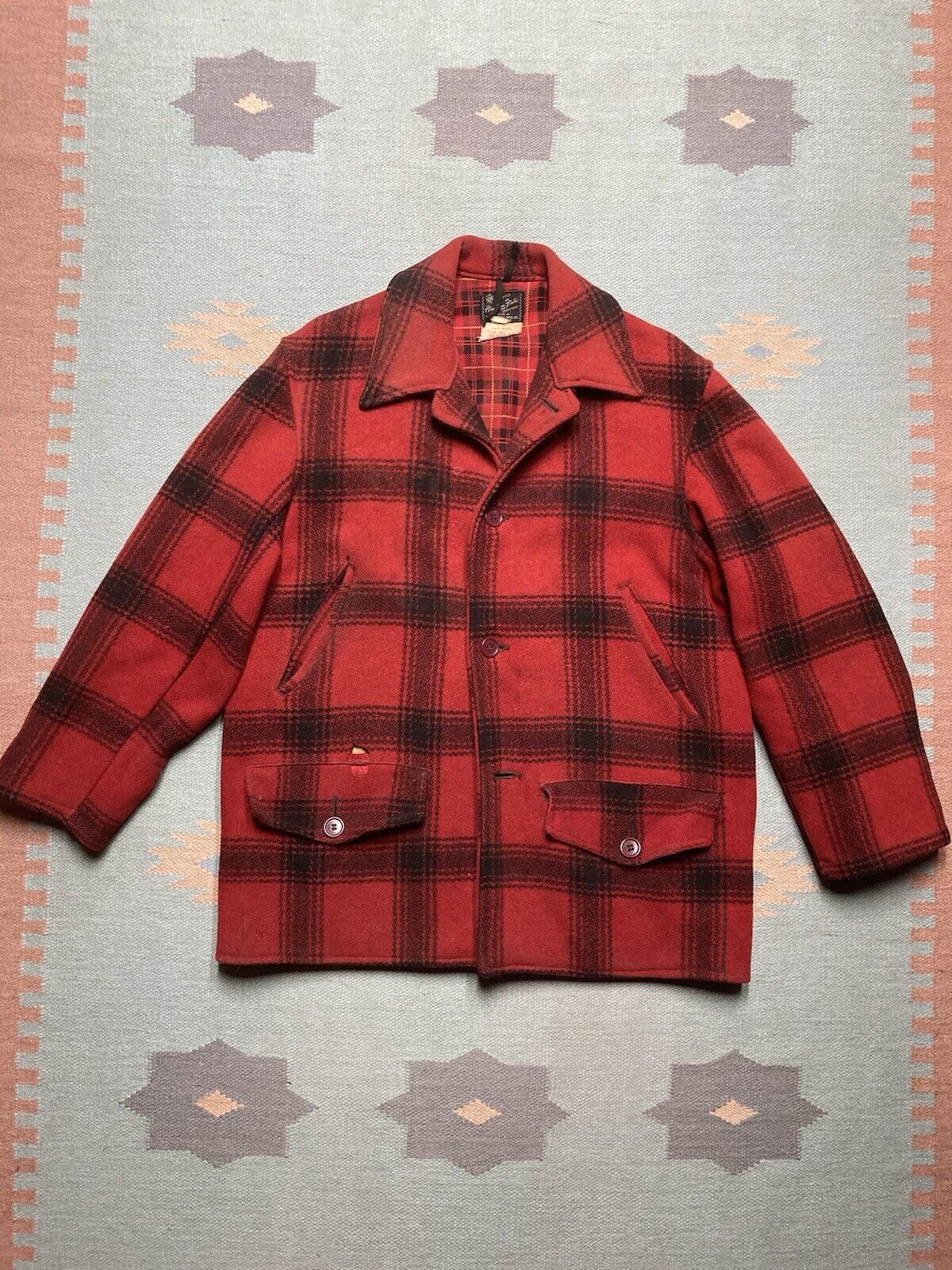 Vintage VTG 40s wool mackinaw jacket buffalo American field lined L Size US L / EU 52-54 / 3 - 1 Thumbnail