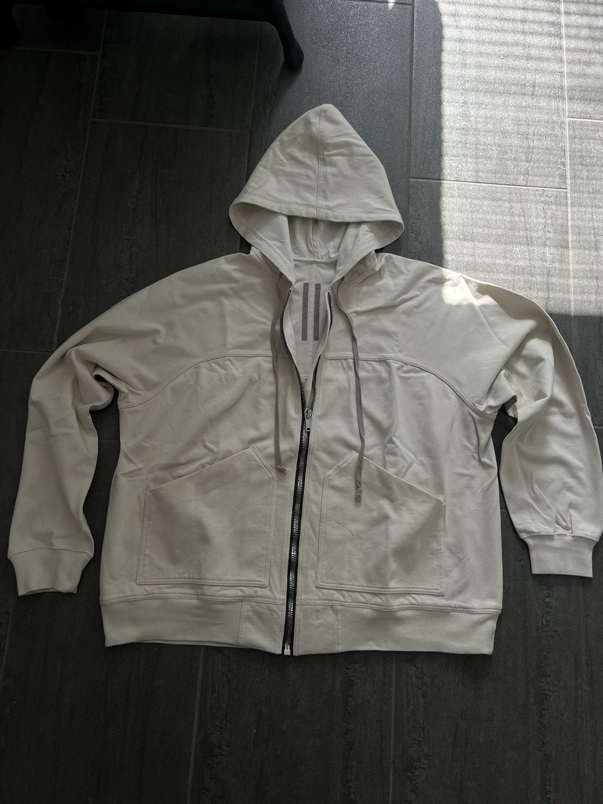 Rick Owens Rick Owens S/S 22 Fogachine Zip Hoodie beige | Grailed