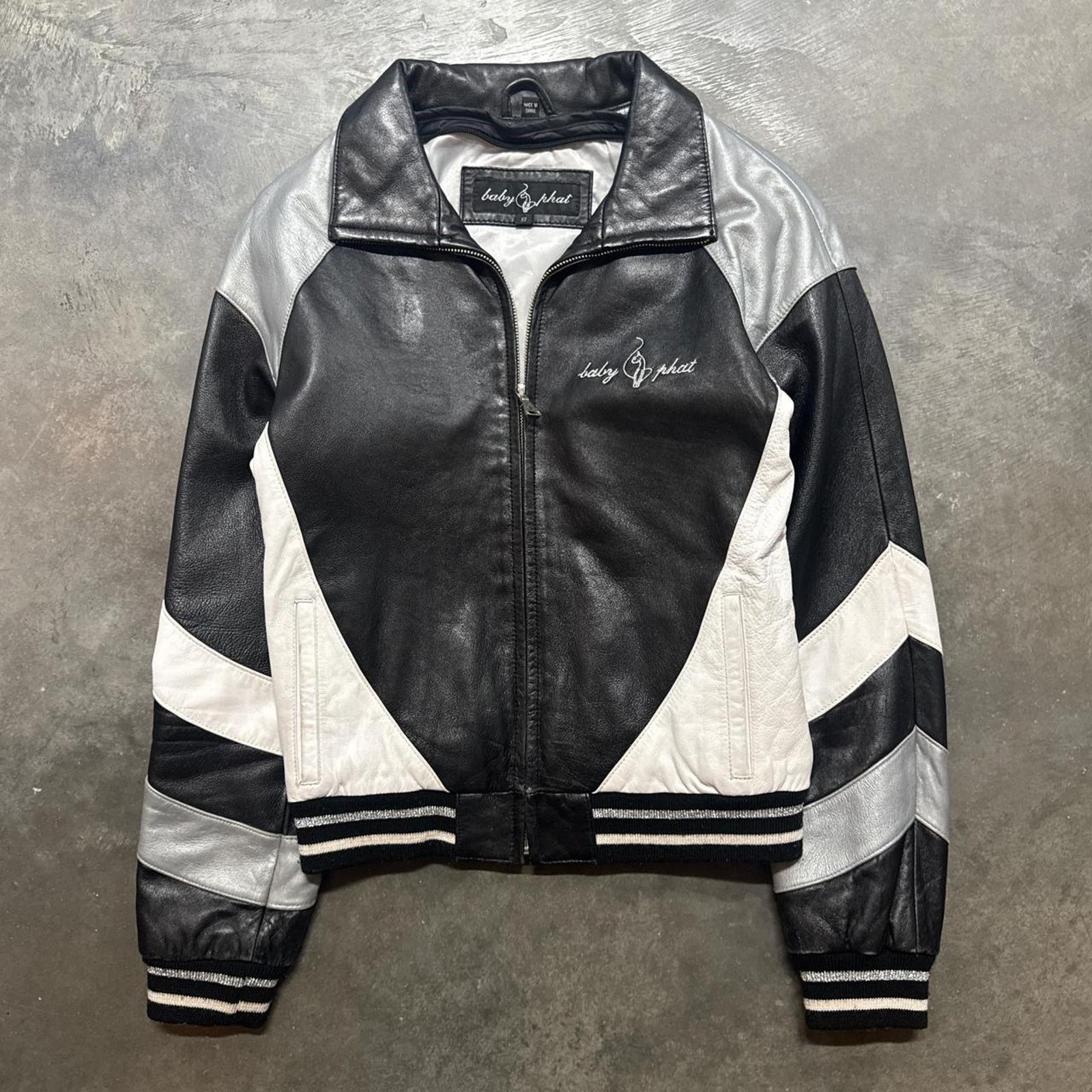 Vintage Y2K 00s Super Cute Baby Phat Leather Bomber Jacket