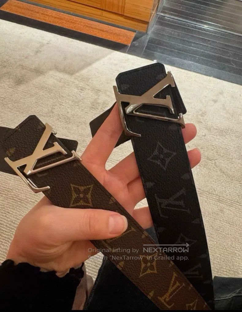 Louis Vuitton Louis Vuitton Classic Old Flower Black Flower Leather Belt Size ONE SIZE - 6 Thumbnail