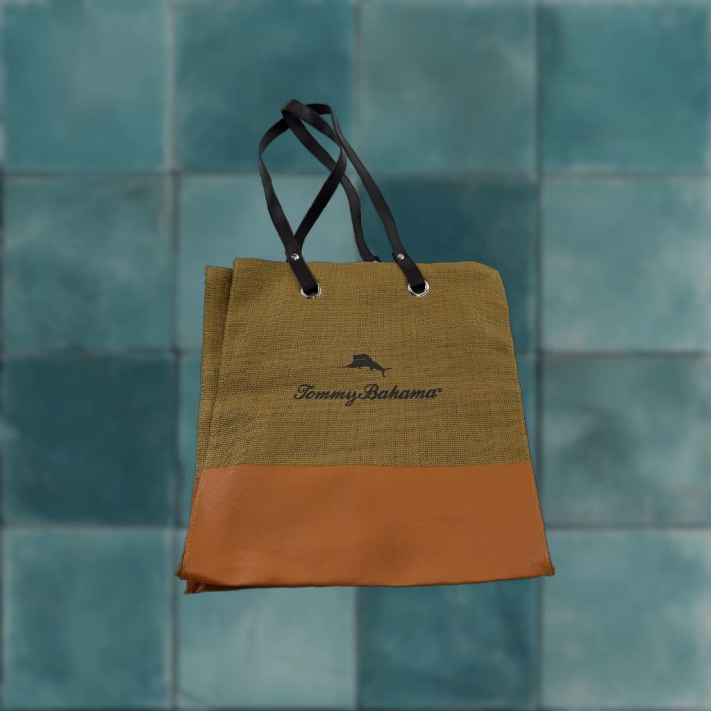 Tommy Bahama Tommy Bahama Tote Bag Womens Large Tan Orange Jute Vegan Leather Shoulder Beach Bag Womens Large Tan Orange Jute Vegan Leather Shoulder Beach Size ONE SIZE - 1 Thumbnail