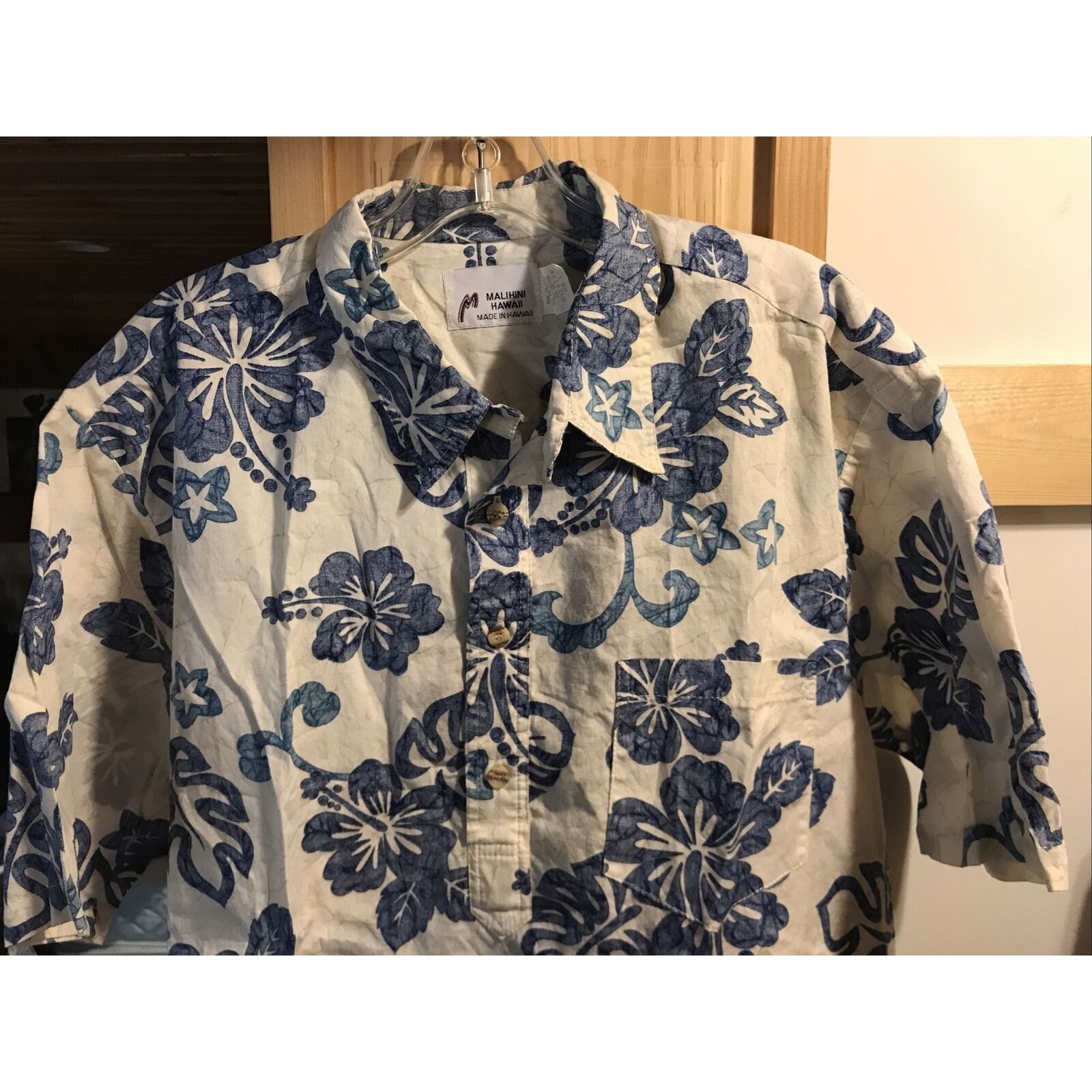 Other Malihini Vintage Mens L Blue Floral SS Button Hawaiian Shirt Size US L / EU 52-54 / 3 - 7 Thumbnail
