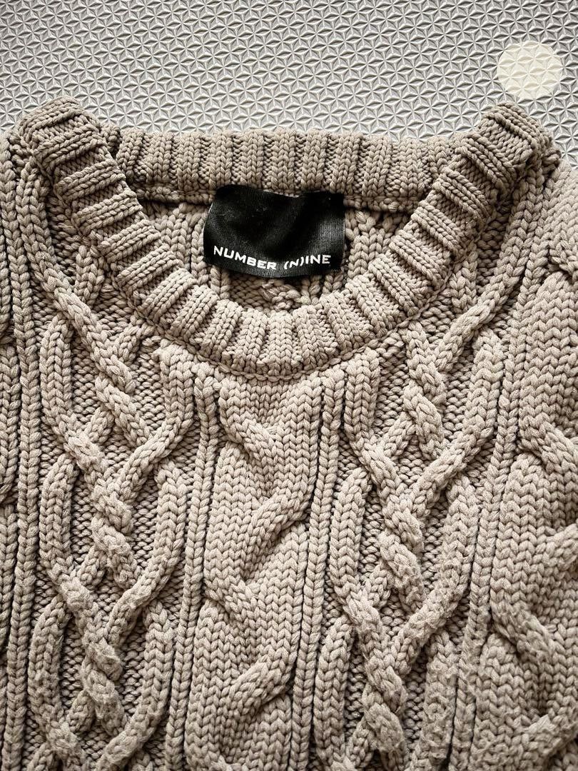 Number (N)ine Thick Cable Knit Sweater Size US L / EU 52-54 / 3 - 3 Thumbnail