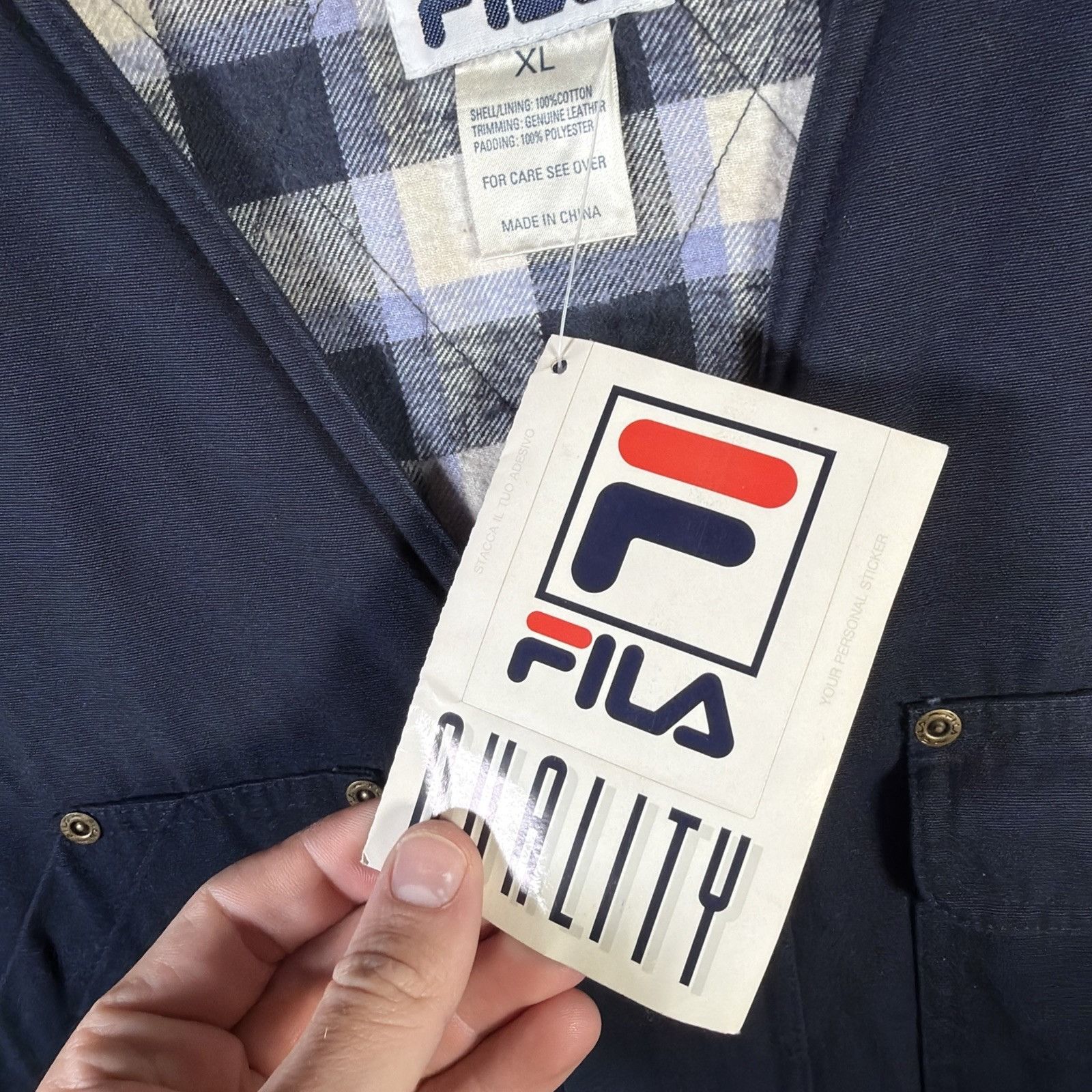 Fila Vintage FILA Vest Mens XL Navy 90s Expedition Outdoor Plaid Size US XL / EU 56 / 4 - 4 Thumbnail