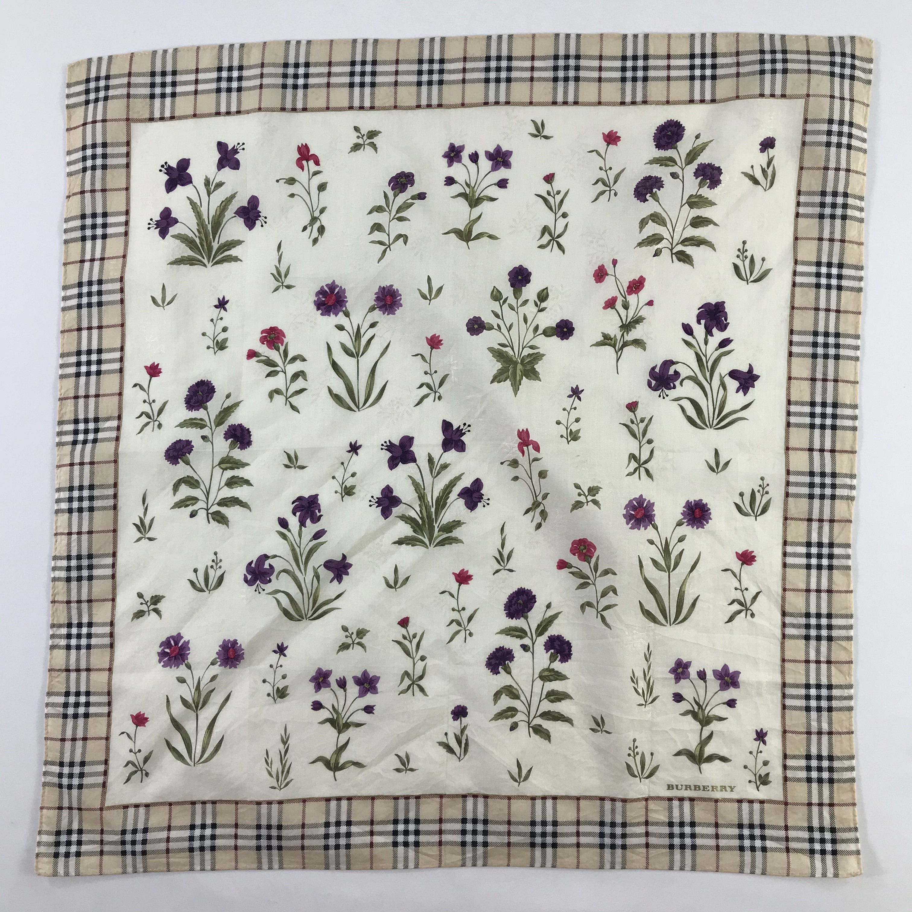 Burberry × Vintage Burberry Bandana / Handkerchief / Neckerchief - S885 Size ONE SIZE - 1 Thumbnail