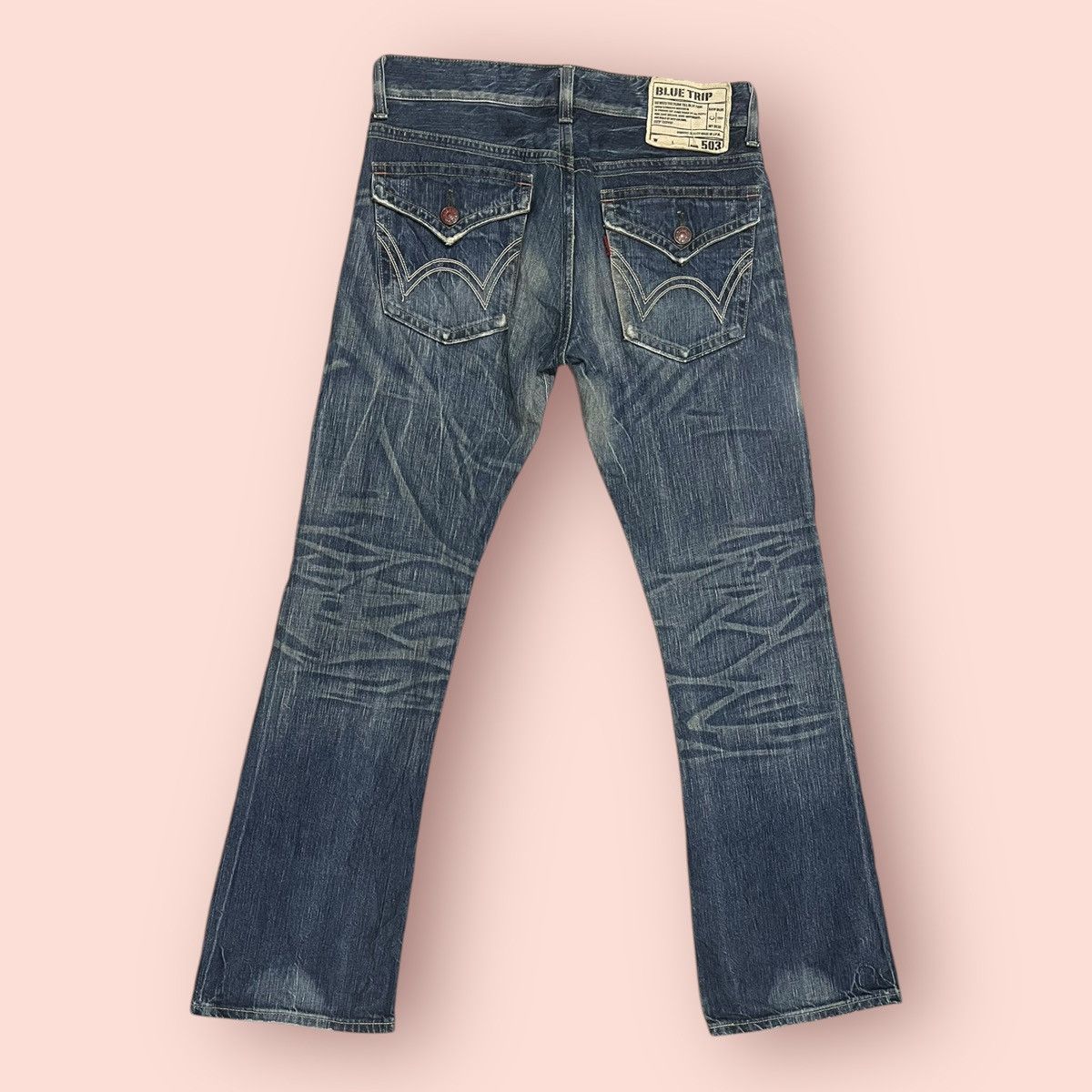 14th Addiction × Edwin × Le Grande Bleu (L.G.B.) VINTAGE FLARED JEANS EDWIN 503 JAPAN (W32'-33') Size US 33 - 2 Thumbnail