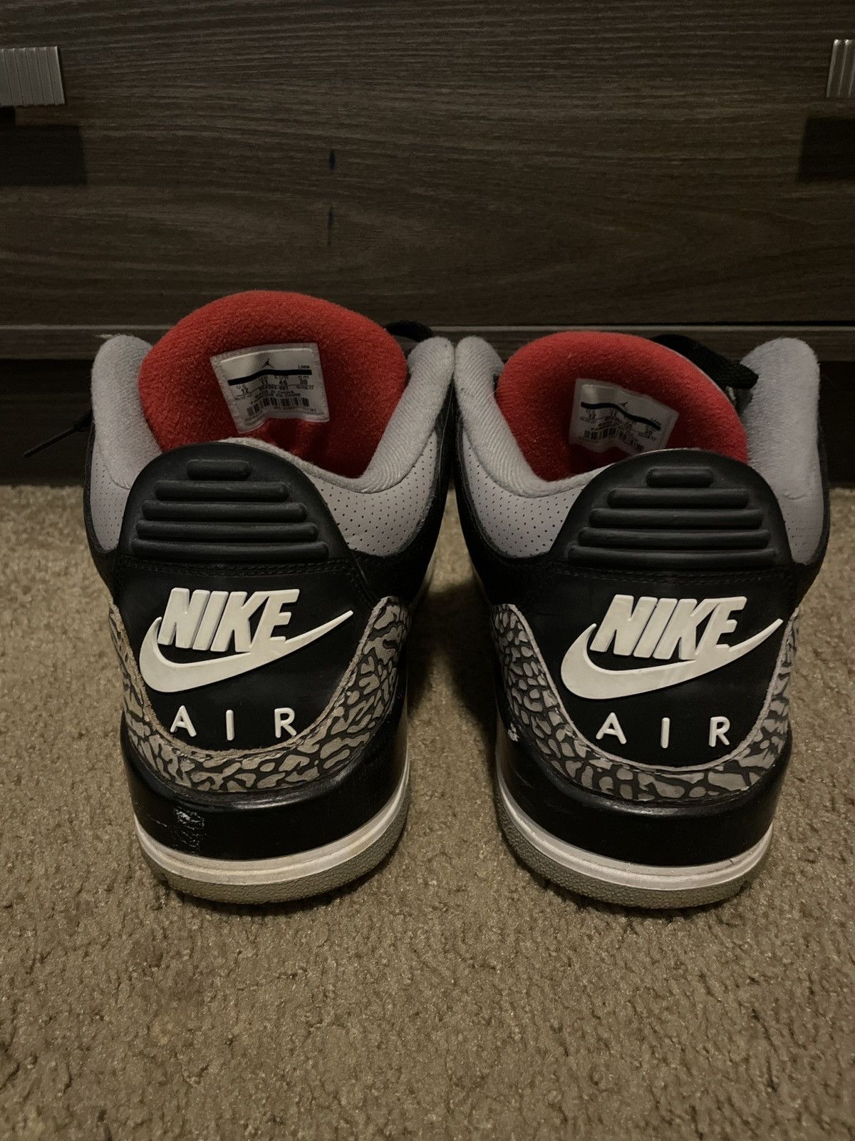 Jordan Brand × Nike Air Jordan 3 Retro OG ‘Black’ Cement 2018 Size US 12 / EU 45 - 3 Thumbnail