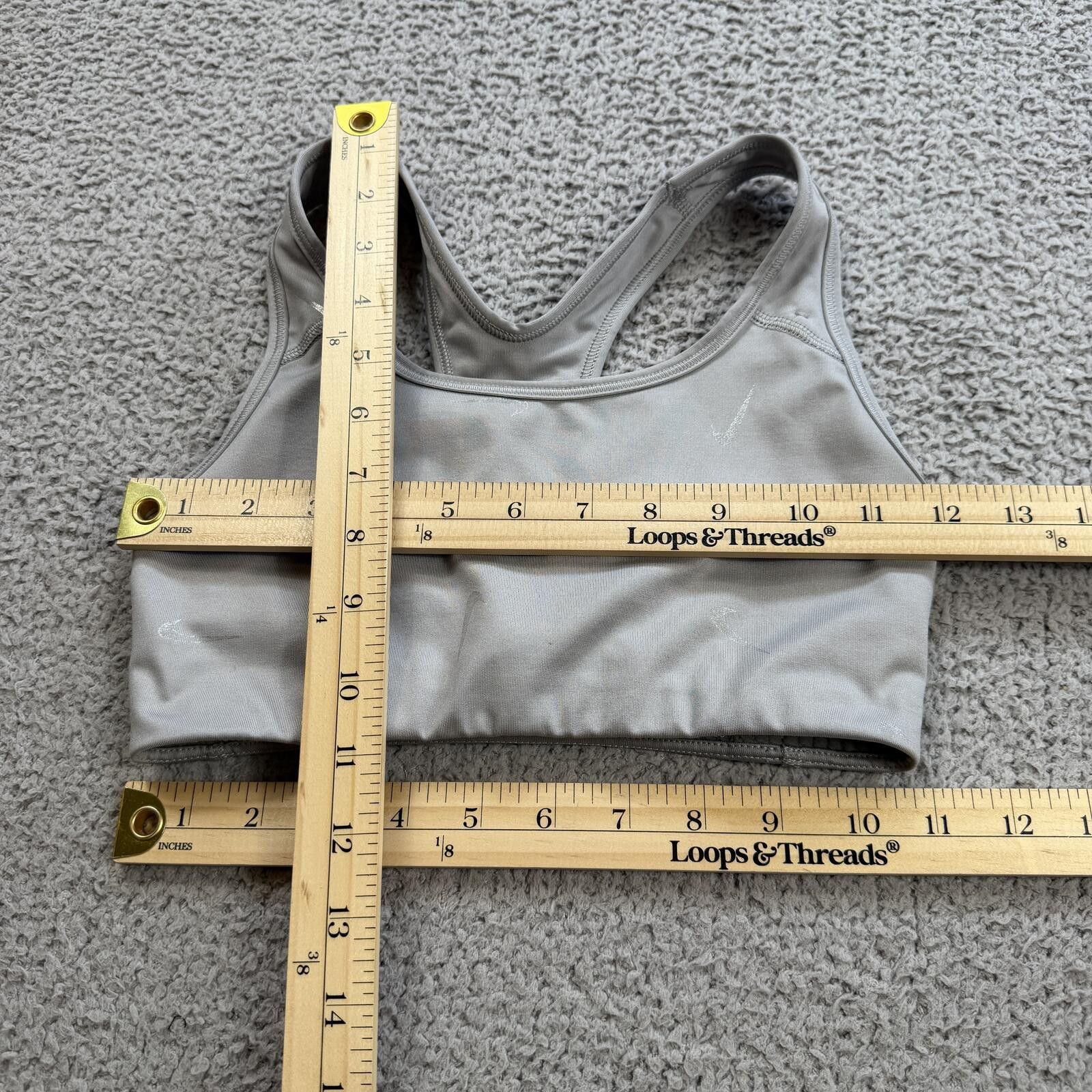 Nike Nike Dri Fit Sports Bra Gray XS All Over Swoosh Racerback Size ONE SIZE - 3 Thumbnail