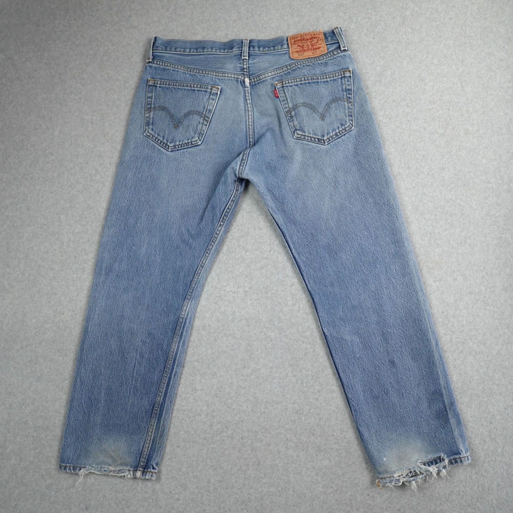 Levi's Levi's 501 Jeans Mens 36 (36X26) Light Blue Straight Vintage Denim Cotton 5-Pocket 501 Series Regular Rise Mid Jeans Mens Size US 36 / EU 52 - 2 Thumbnail