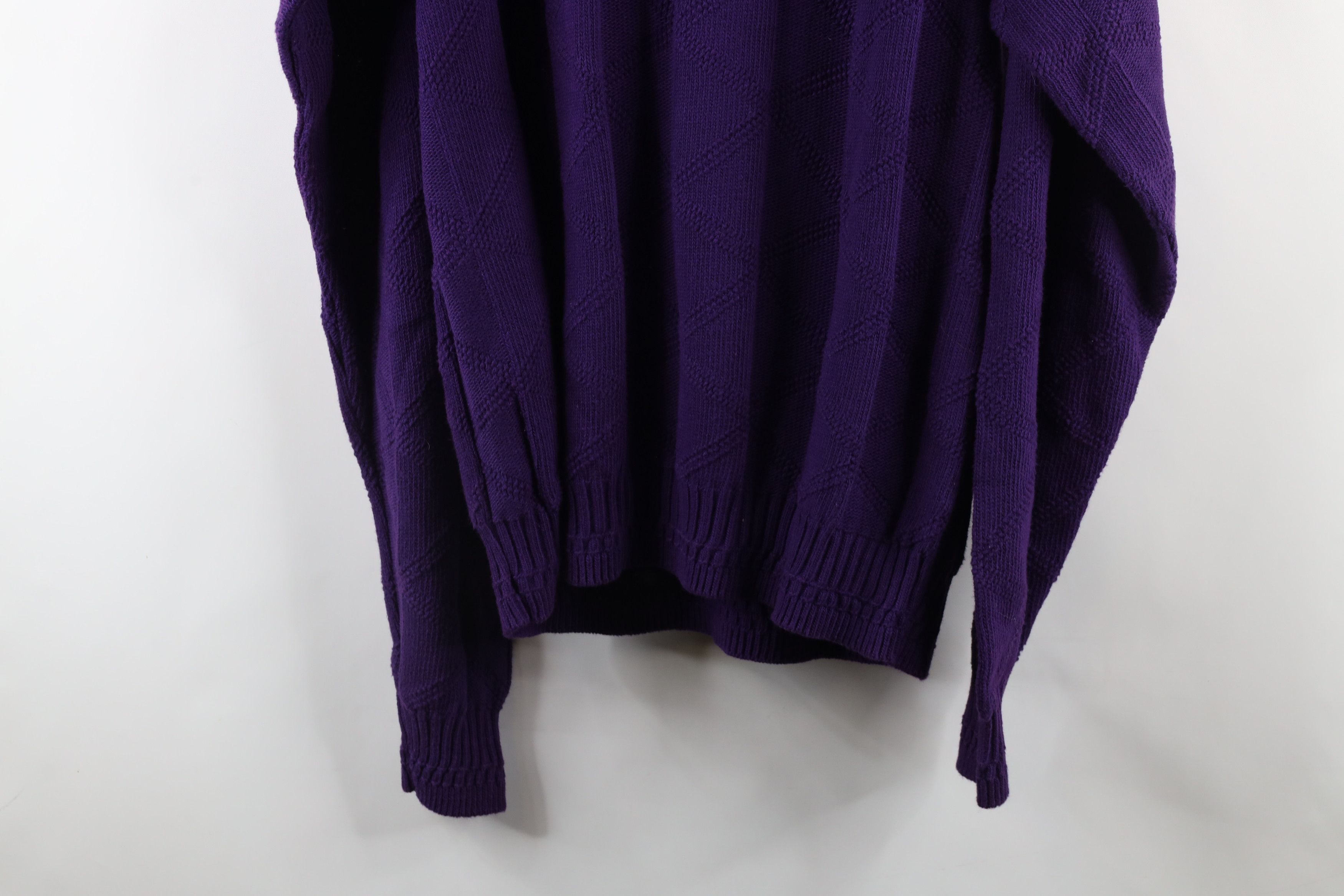 Vintage Vintage 90s Streetwear Faded Ribbed Knit Sweater Purple USA Size US XL / EU 56 / 4 - 9 Thumbnail