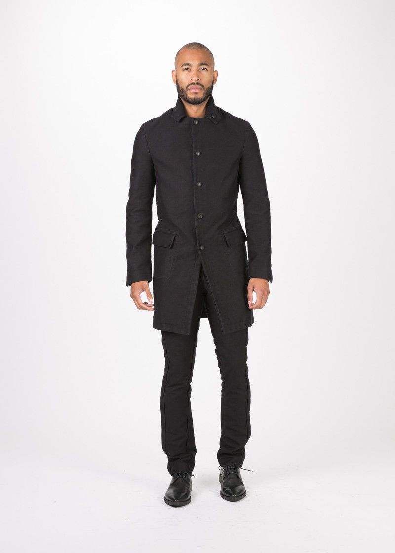 hannes roether Hannes Roether Men's Cotton Coat Jacket Size L/M Black Size US L / EU 52-54 / 3 - 1 Thumbnail