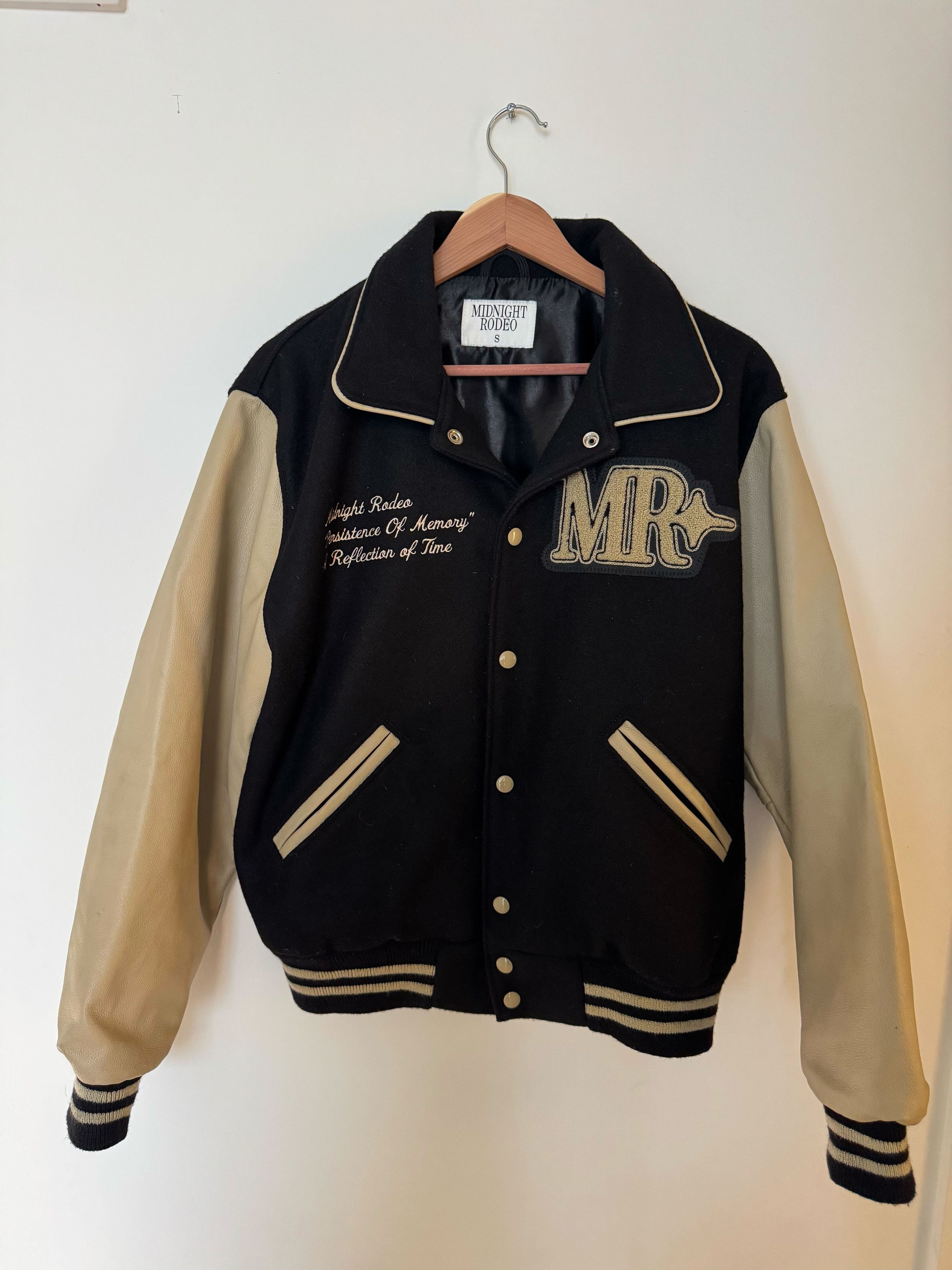 MIDNIGHT RODEO Persistance of Memory Wool & Leather Varsity Size US S / EU 44-46 / 1 - 1 Thumbnail