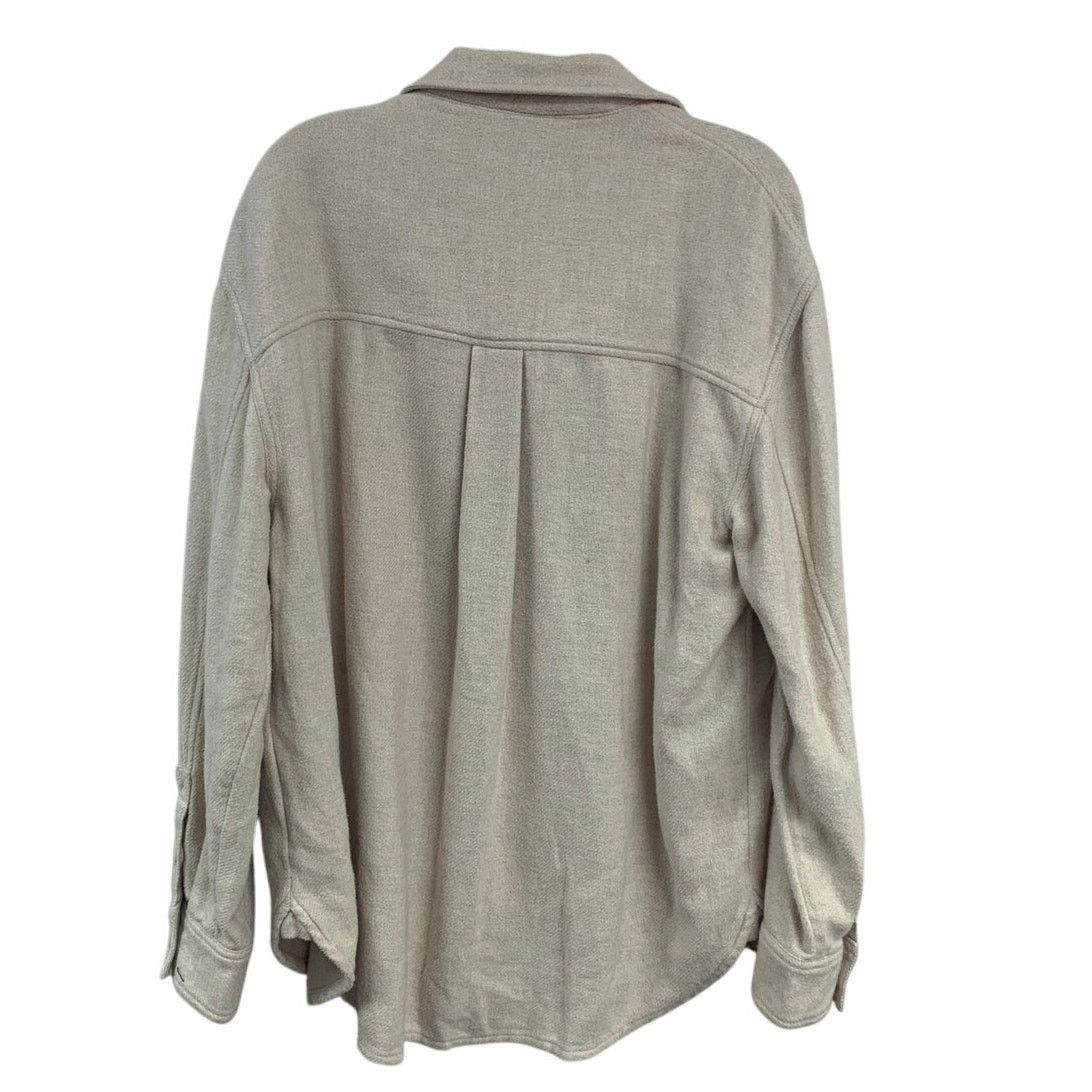 American Eagle Outfitters New AEO Womens Medium Cotton Long Sleeve Button Up Shirt Size M / US 6-8 / IT 42-44 - 2 Thumbnail