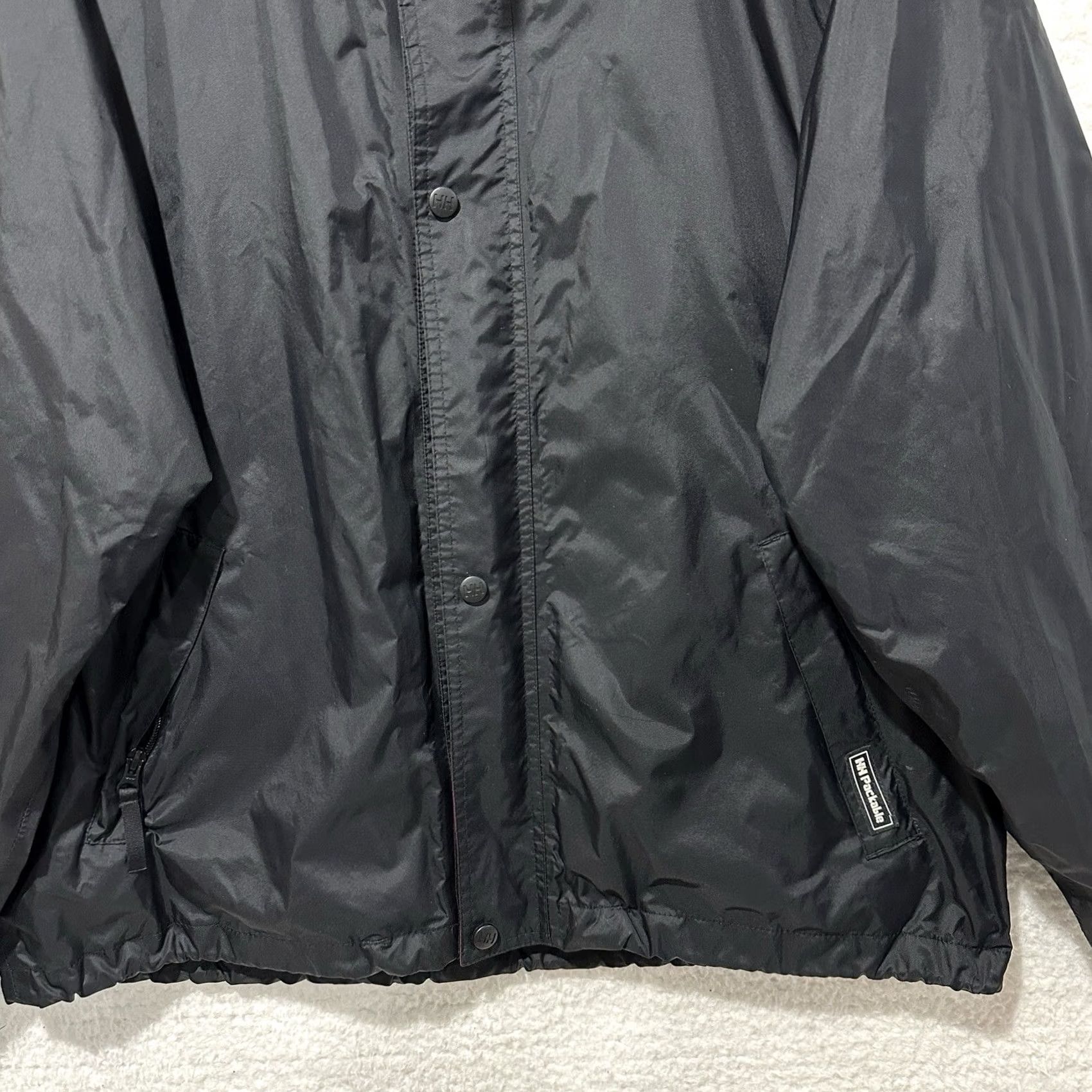 Helly Hansen Helly Hansen Windbreaker Jacket L Hooded Full Zip Black Red Detailing Collar L Size US L / EU 52-54 / 3 - 6 Thumbnail
