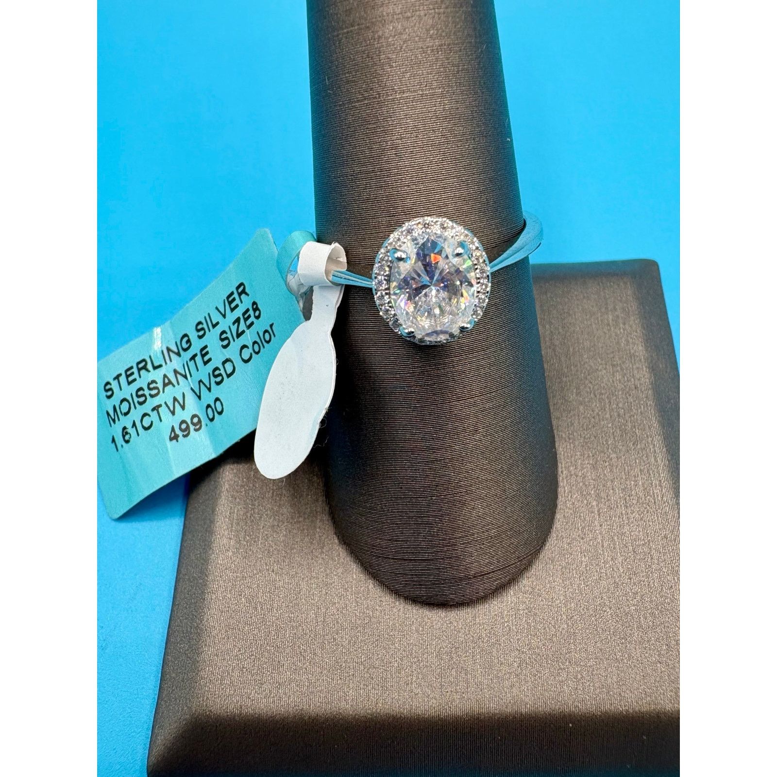 Other NWT Size 8 - 1.61CTW D VVS1 Moissanite Sterling Silver Ring Size ONE SIZE - 1 Thumbnail