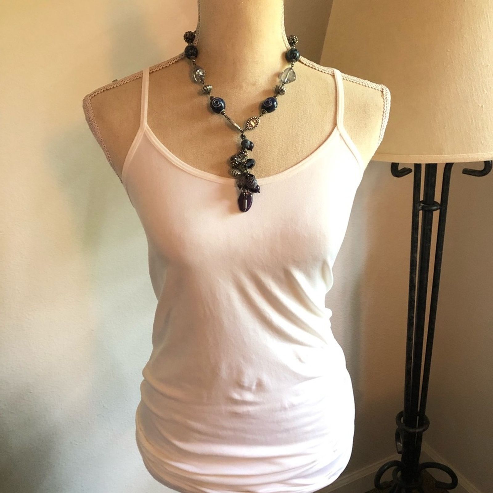 Jewelry Deep navy and plum tone elegant y drop necklace Size ONE SIZE - 6 Thumbnail