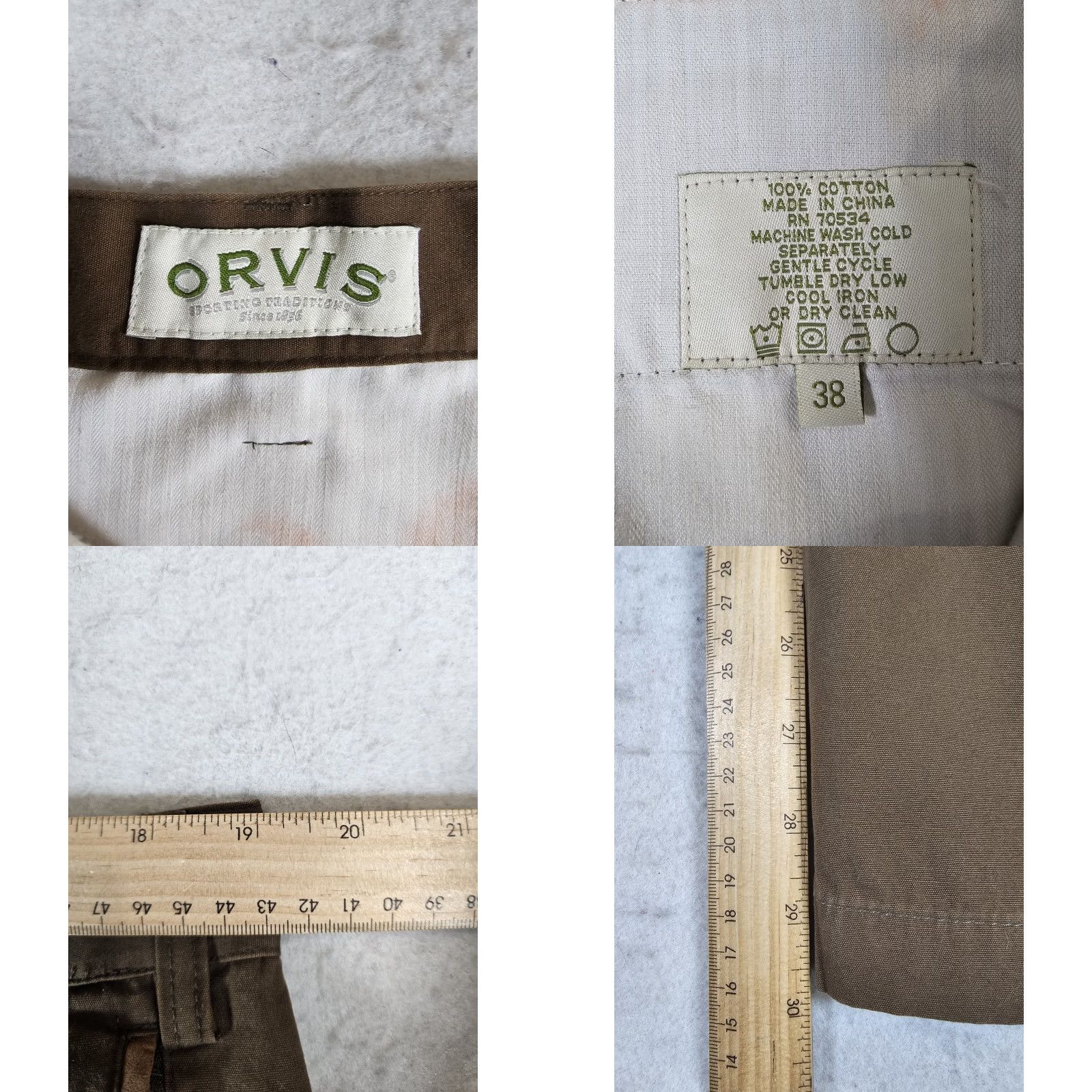 Orvis VINTAGE Orvis Pants Outdoors Cargo Pockets 100% Cotton Men's 38x30 Brown Size US 38 / EU 54 - 9 Thumbnail