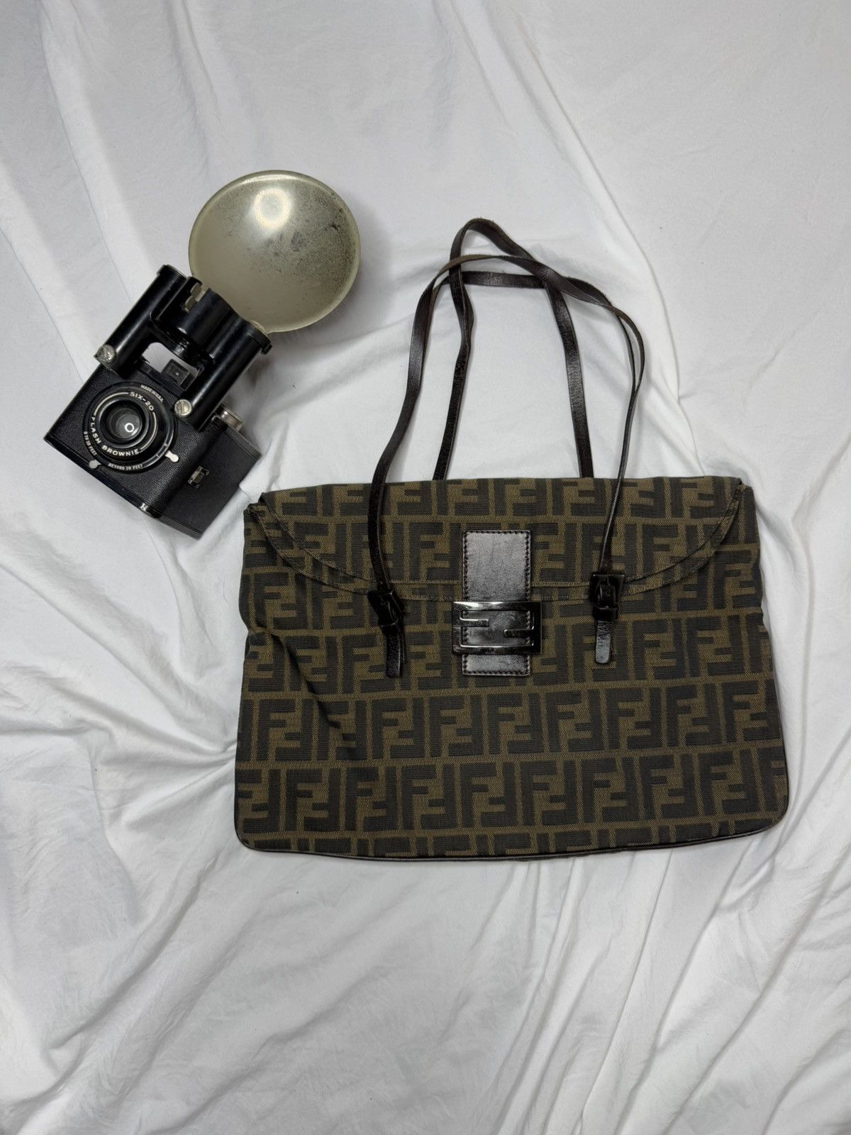 Fendi 🤎Iconic Fendi Zucca Monogram Tote with Leather Straps 🤎 Size ONE SIZE - 1 Thumbnail