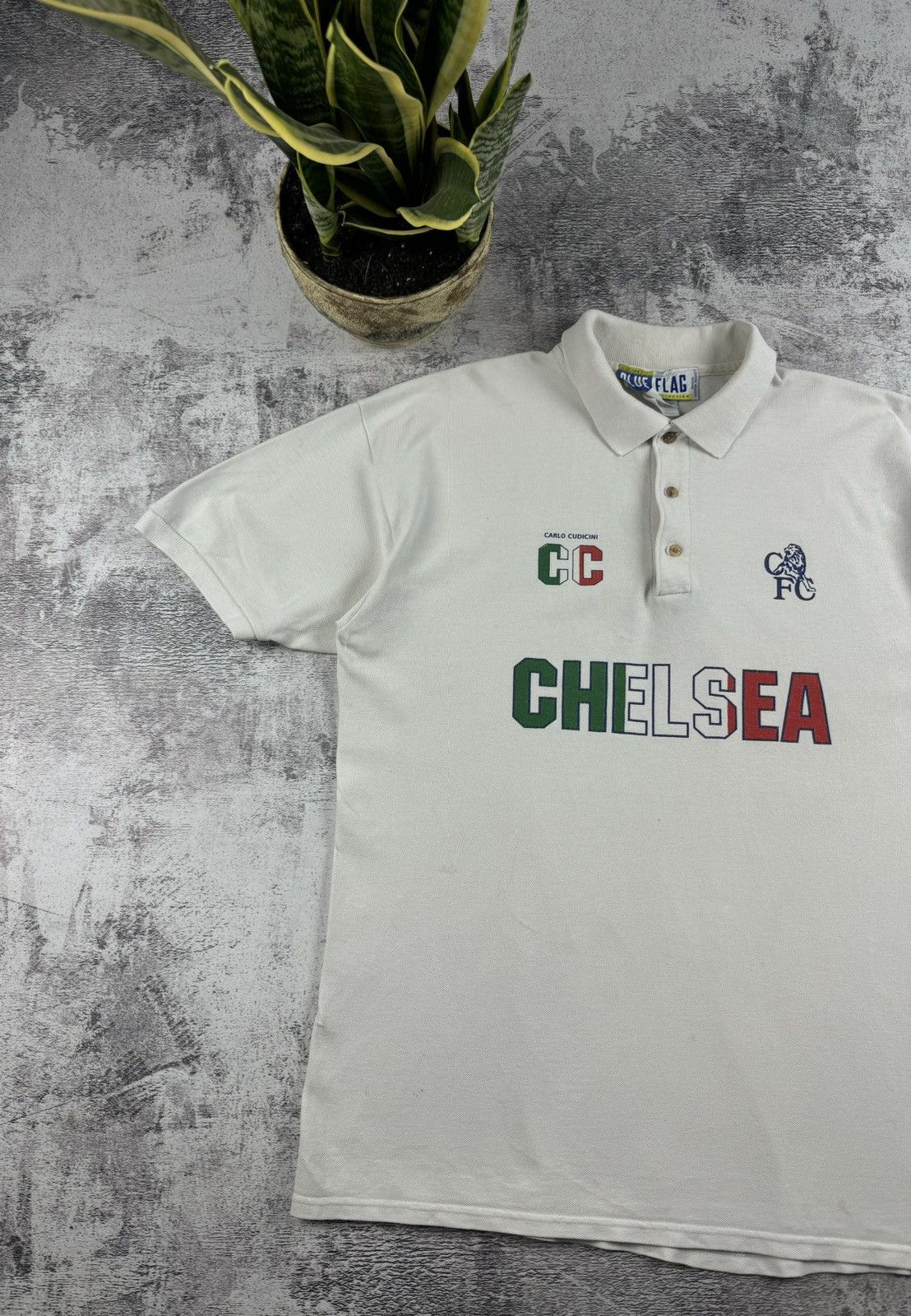 Chelsea Soccer 90S Chelsea Carlo Cudicini F.C Italy Polo T Shirt Tee Jersey Size US L / EU 52-54 / 3 - 2 Thumbnail