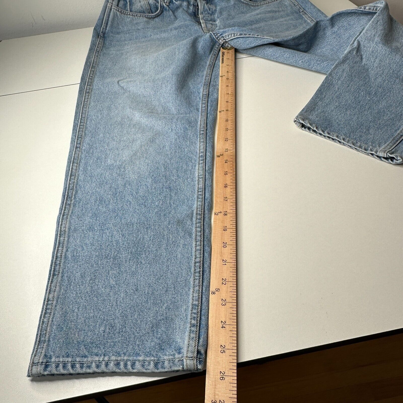 GRLFRND GRLFRND Dree Light Wash Crop Jean Hidden Button Straight 31 Size 31" - 13 Thumbnail