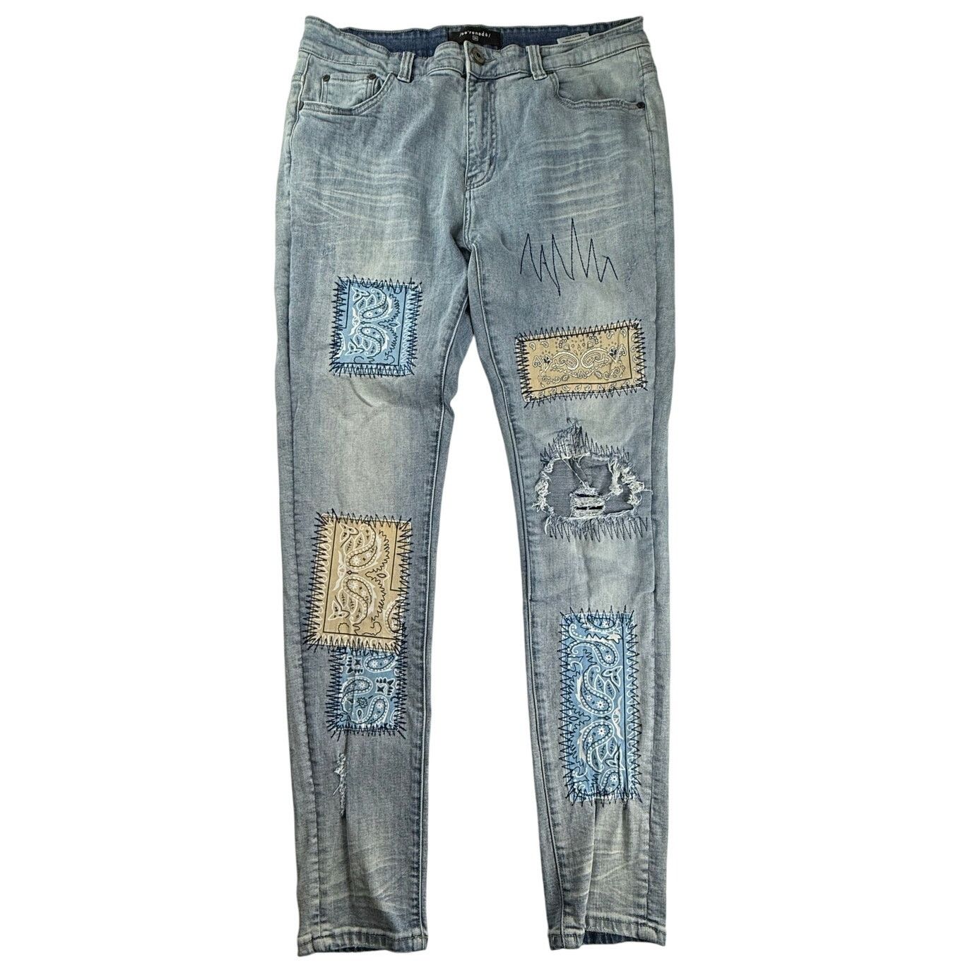 SERENEDE Serenede Patchwork Denim Jeans - 34x32 - Excellent! Size US 34 / EU 50 - 1 Thumbnail