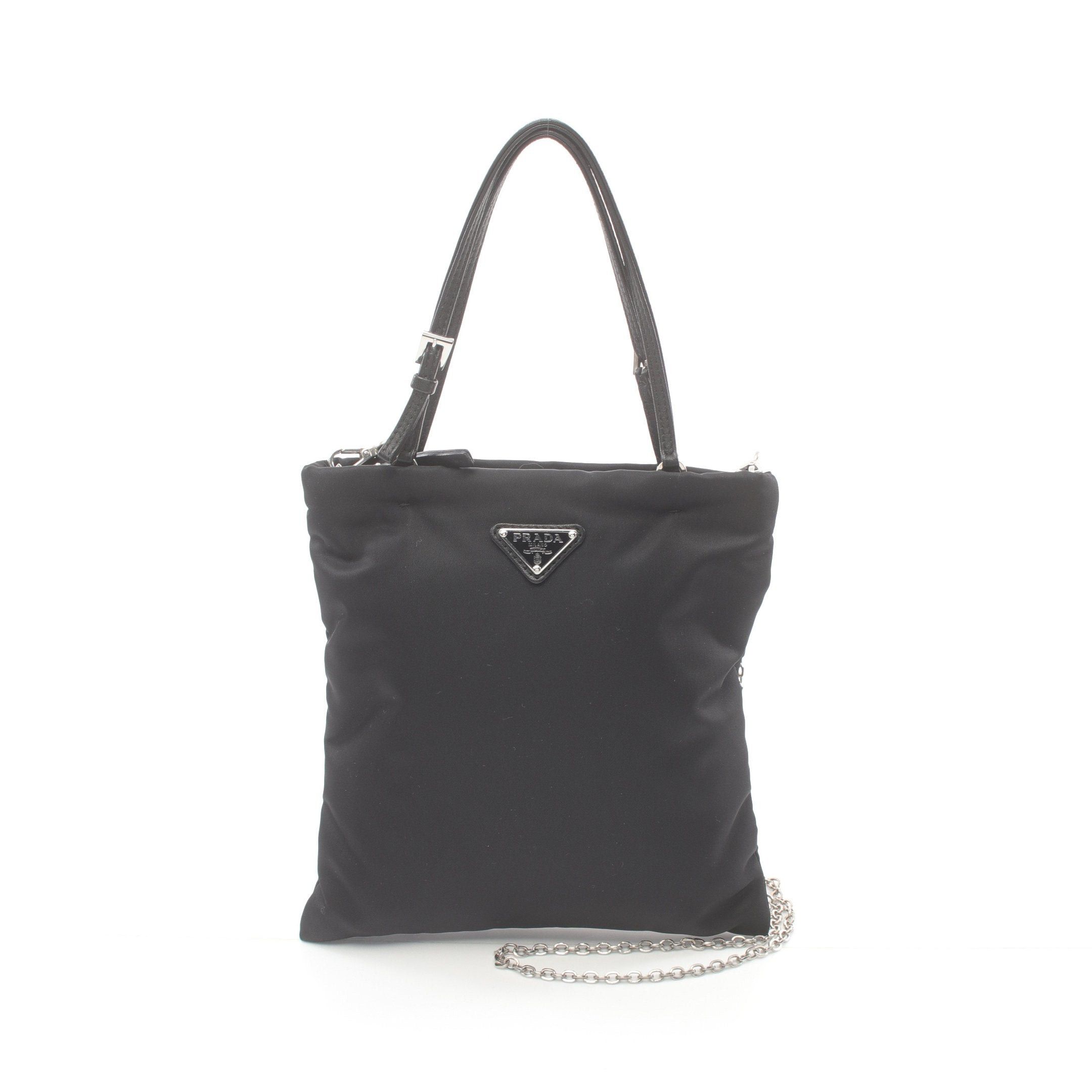 Prada Prada Tessuto Handbag Nylon Leather Black Size ONE SIZE - 1 Thumbnail