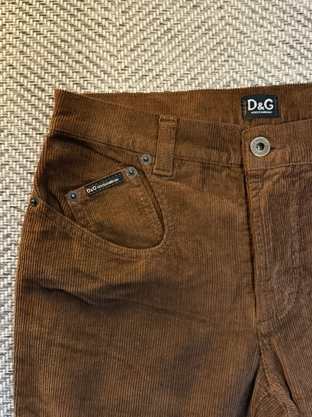 Dolce & Gabbana Dolce & Gabbana Brown Corduroy Buckle-Back Bootcut Trousers Size 25" / US 0 / IT 36 - 7 Thumbnail