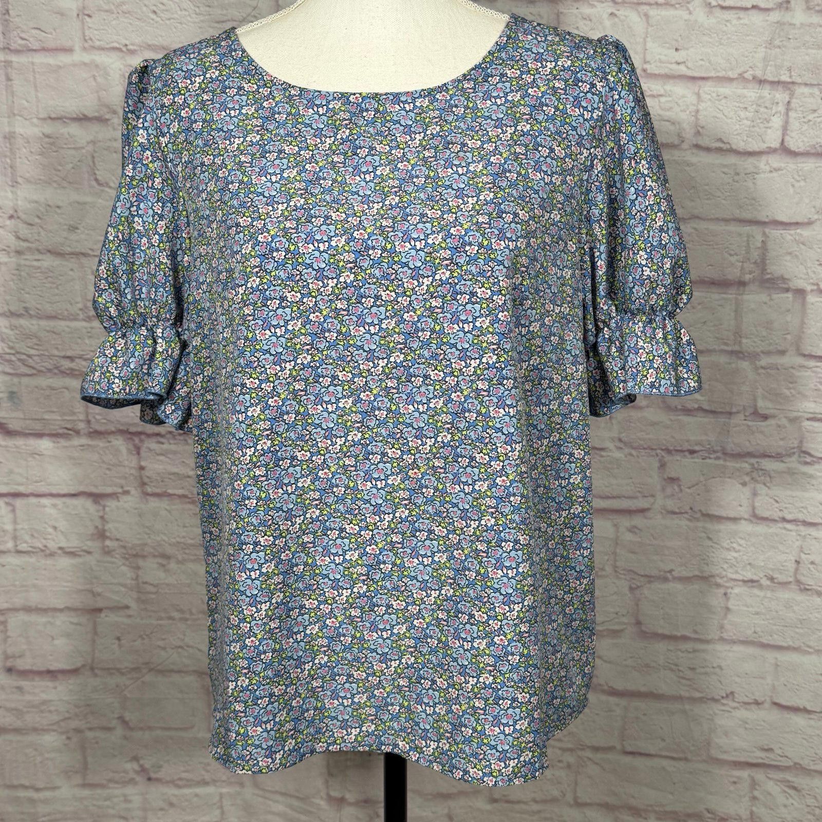 Other Floral Print Ruffle Sleeve Blouse Large Size L / US 10 / IT 46 - 1 Thumbnail