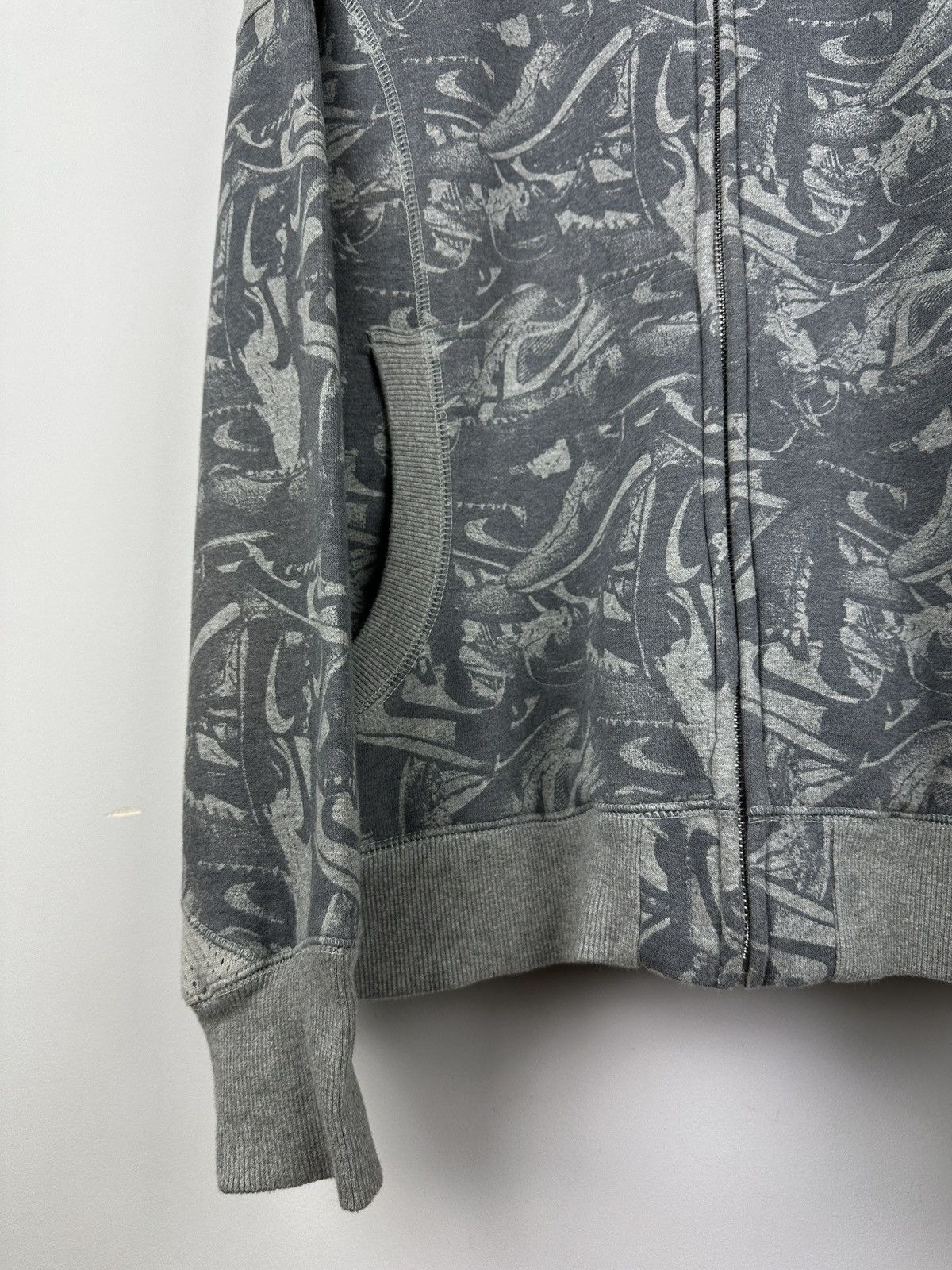 Nike × Vintage Vintage Y2K Nike Baggy Multilogo Zip Up Hoodie Size US L / EU 52-54 / 3 - 8 Thumbnail