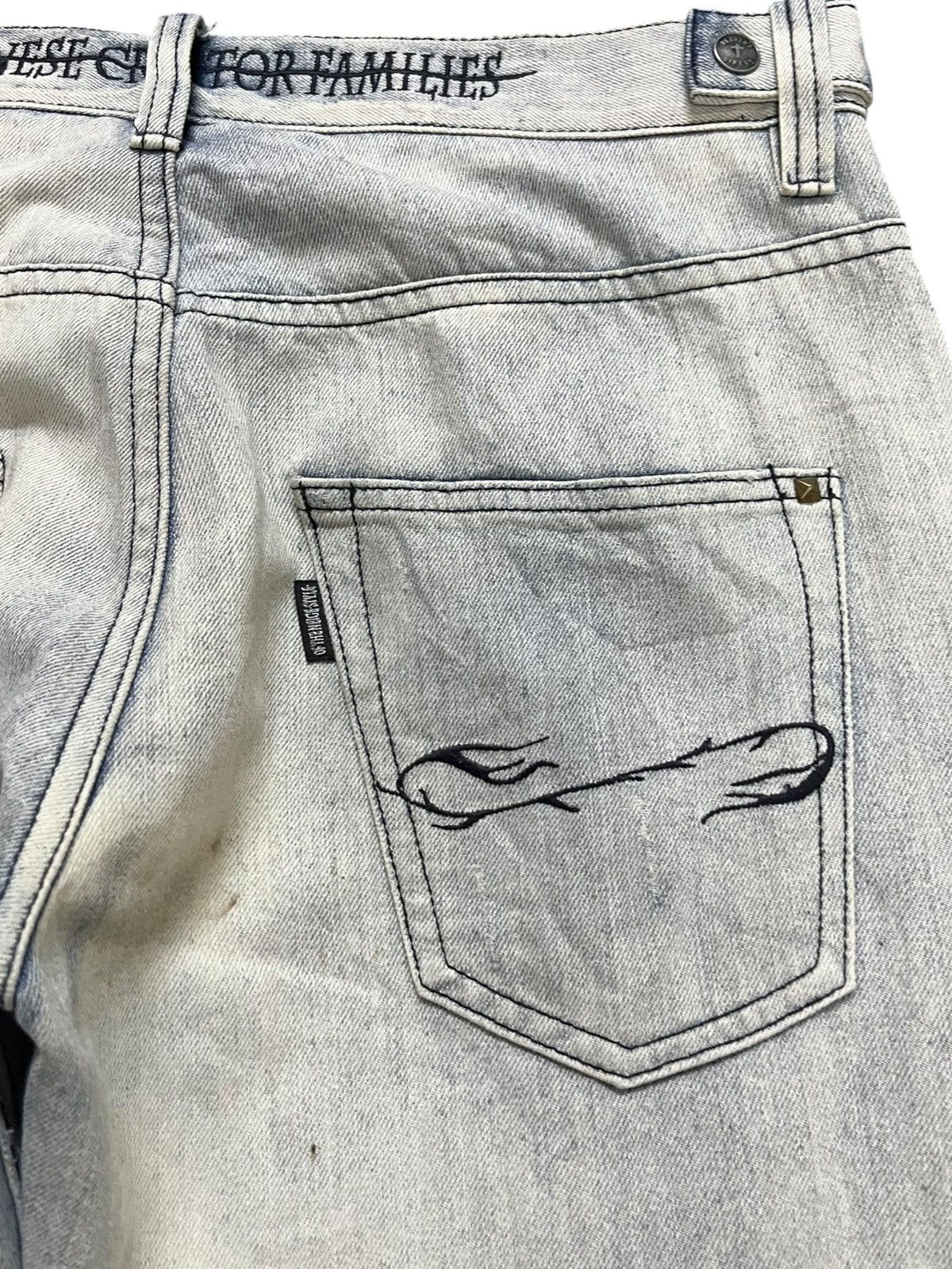 If Six Was Nine Vintage Of the Niege Studded Grunge Faded Denim Size US 33 - 10 Thumbnail