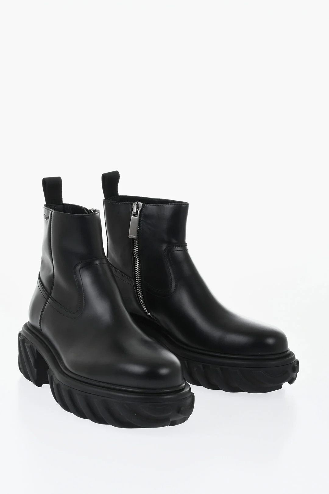 Off-White og1mm0426 Leather Ankle Boots in Black Size US 12 / EU 45 - 3 Thumbnail