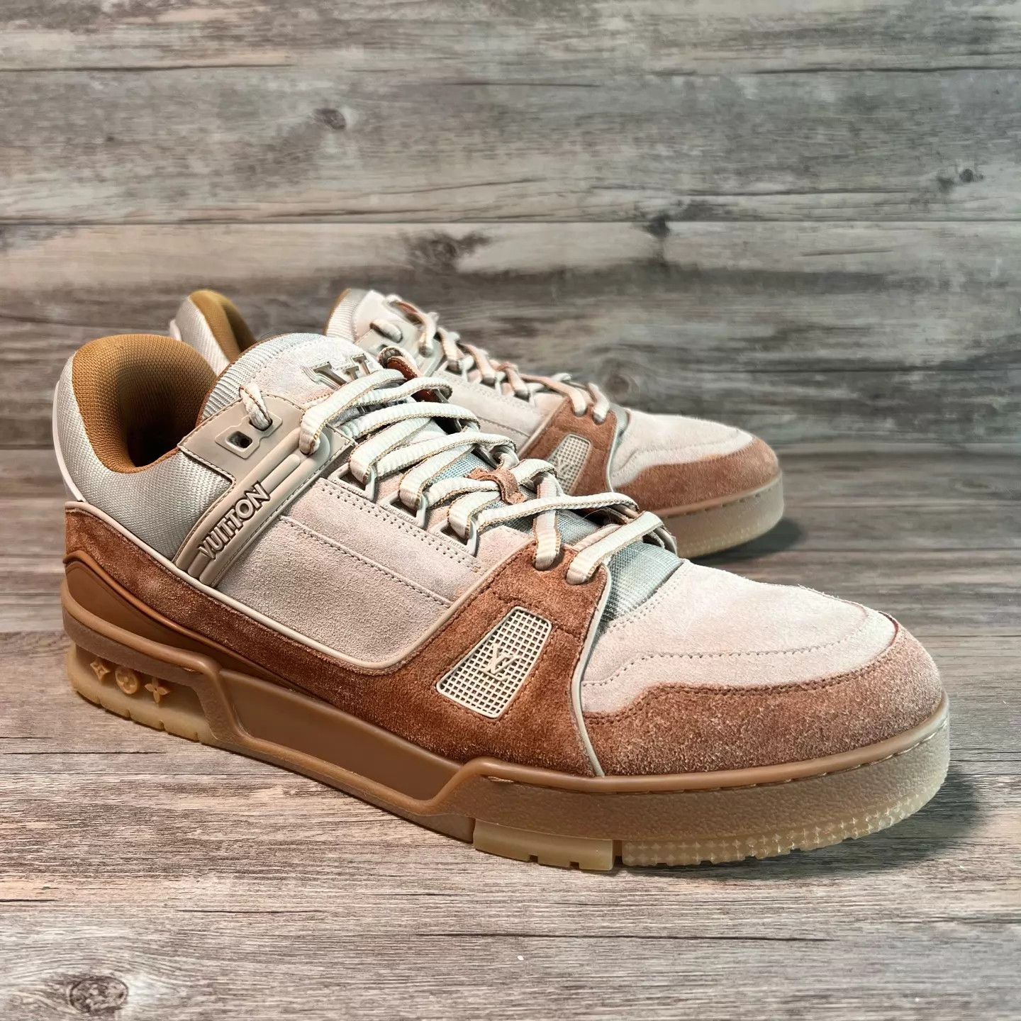 Louis Vuitton LV Trainer Khaki Brown Mocha Size 44.5 Size US 11.5 / EU 44-45 - 2 Thumbnail