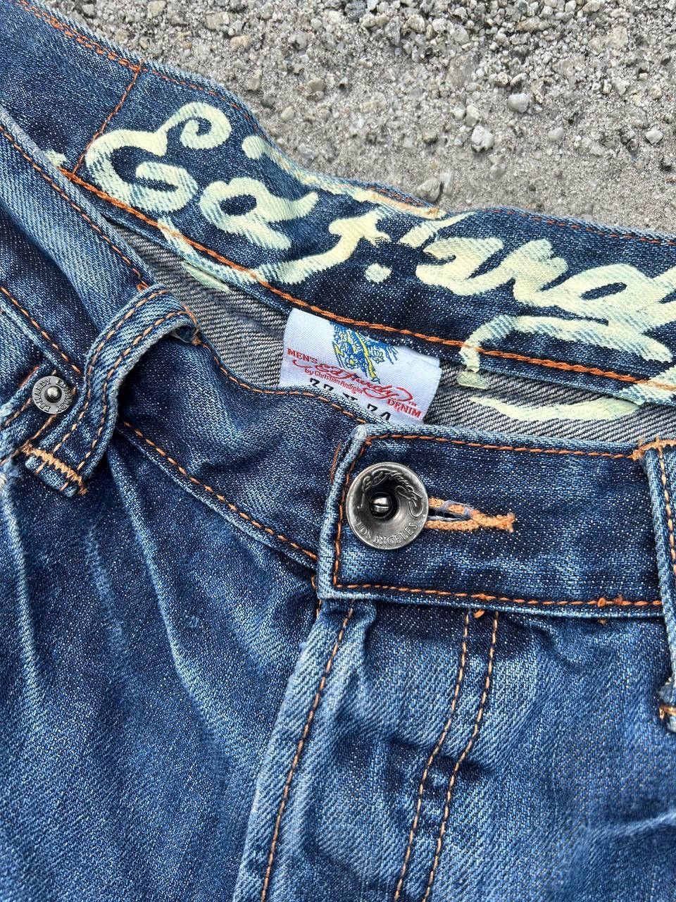 Christian Audigier × Ed Hardy × Vintage Ed hardy Embroidered Skull Denim Jeans Size US 34 / EU 50 - 7 Thumbnail