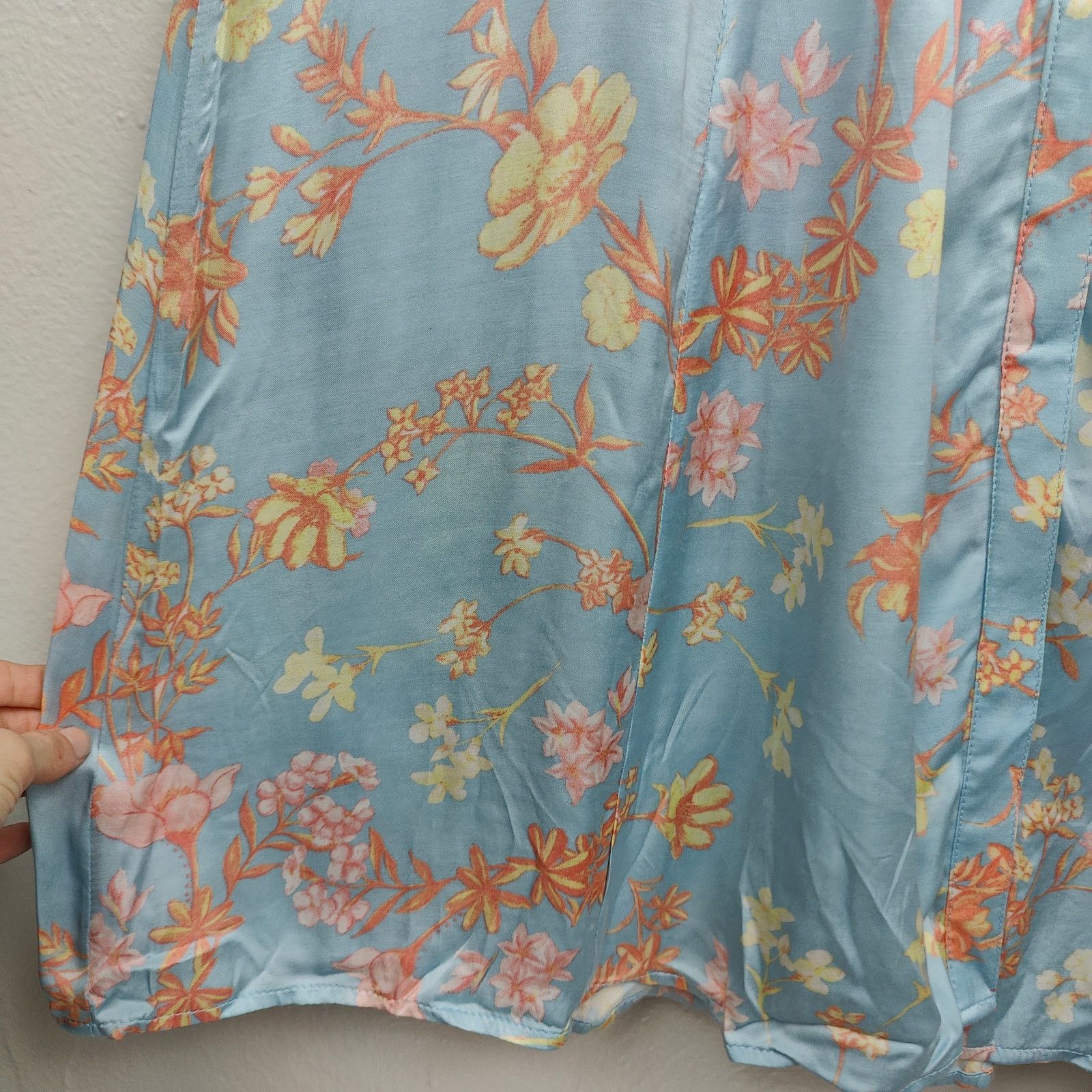 French Connection French Connection Floral Midi Dress Womens 0 Blue Pink Size XS / US 0-2 / IT 36-38 - 5 Thumbnail