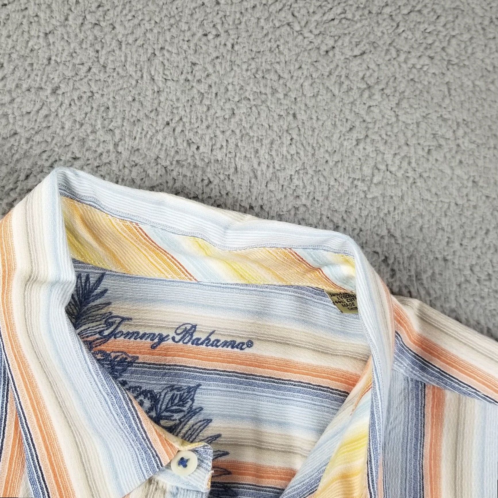 Tommy Bahama VINTAGE Tommy Bahama Button-Down Shirt Long Sleeve XL Rainbow Striped Mens Size US XL / EU 56 / 4 - 2 Thumbnail