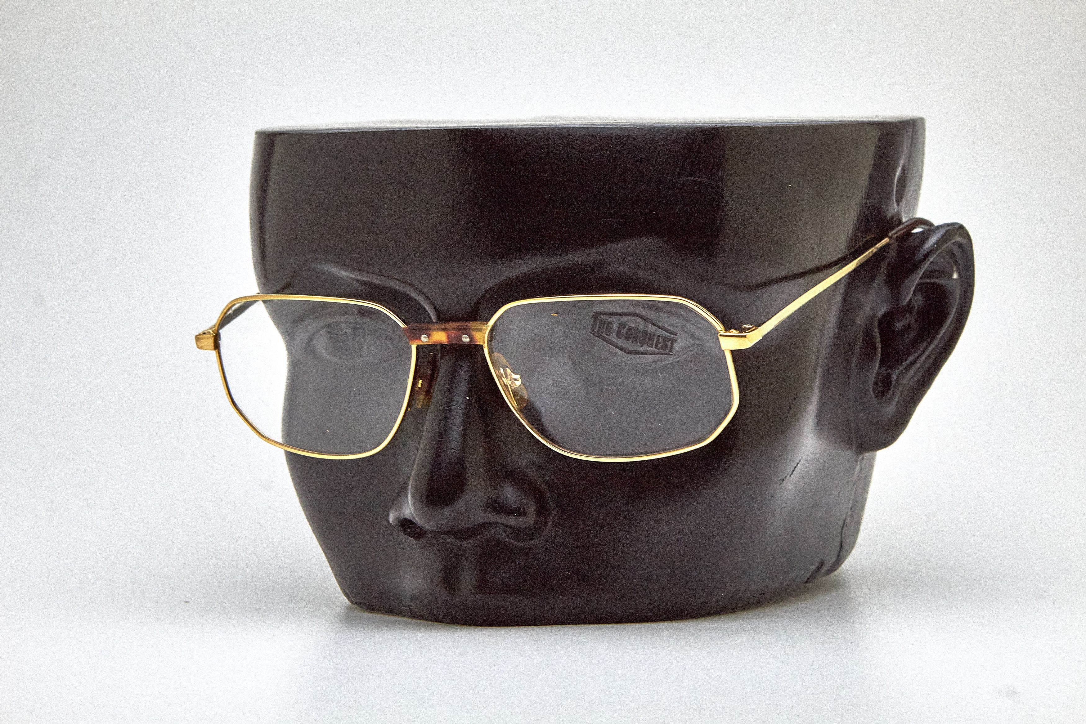 Vintage Old Money CONQUEST Gold Tortoise Rectangular Quiet Lux Specs Size ONE SIZE - 8 Thumbnail