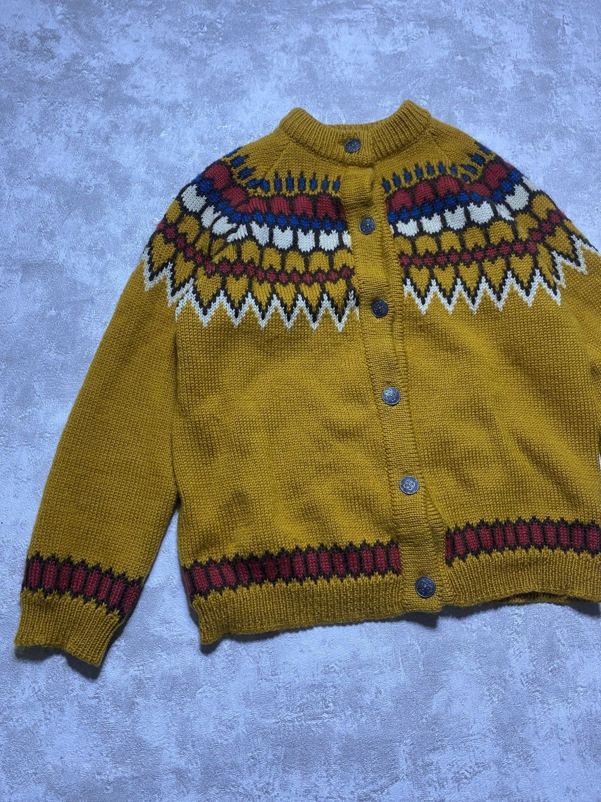 Dale Of Norway Dale of Norway Vintage Mustard Fair Isle Wool Cardigan Size US S / EU 44-46 / 1 - 2 Thumbnail