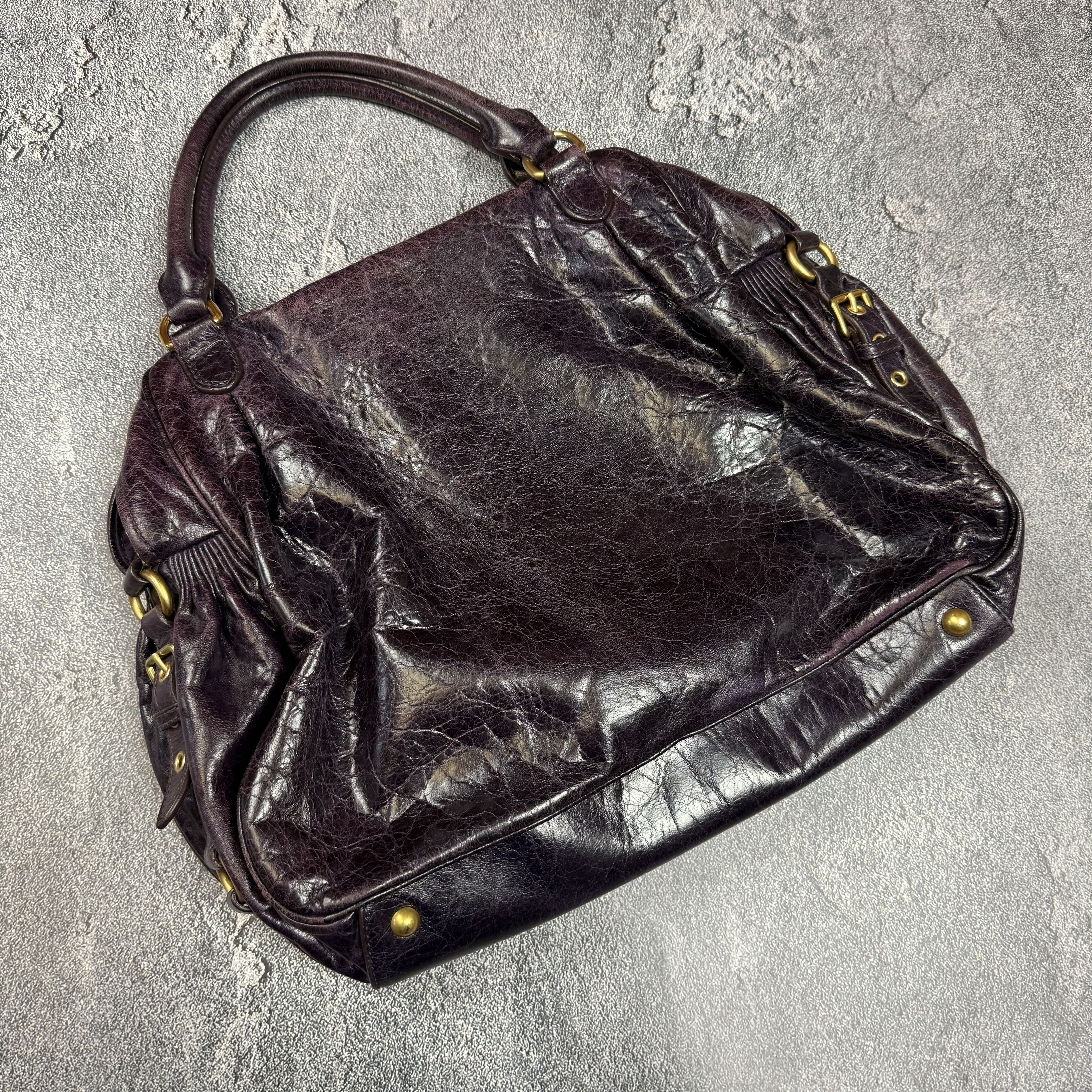 Miu Miu vintage y2k miu miu leather tote bag in violet Size ONE SIZE - 4 Thumbnail