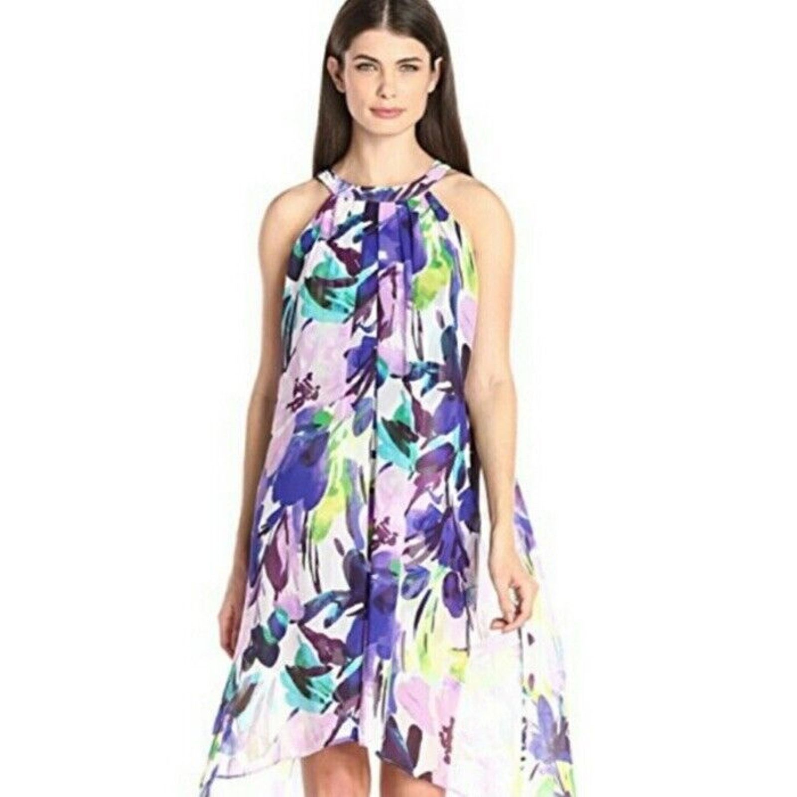 Vince Camuto Vince Camuto | Floral Chiffon Overlay Sleeveless Hi Lo Dress Size S / US 4 / IT 40 - 4 Thumbnail