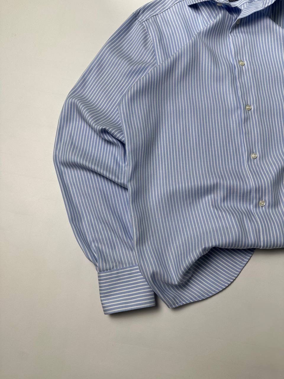 Boggi Boggi Milano Striped 90s OldMoney Vibe Blue Shirt Button Up Size US L / EU 52-54 / 3 - 2 Thumbnail