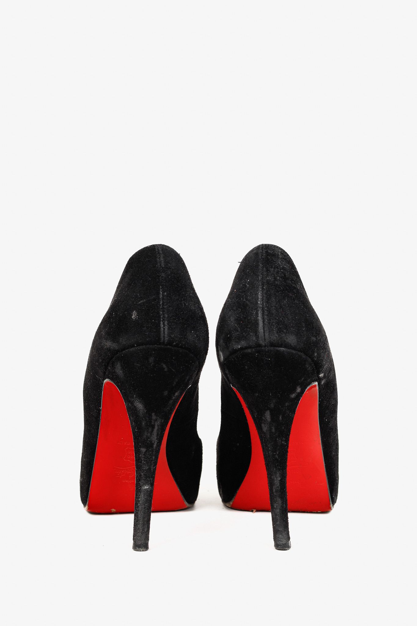 Christian Louboutin Christian Louboutin Very Prive Veau Velours Peep-Toe Pumps Size US 8.5 / IT 38.5 - 3 Thumbnail