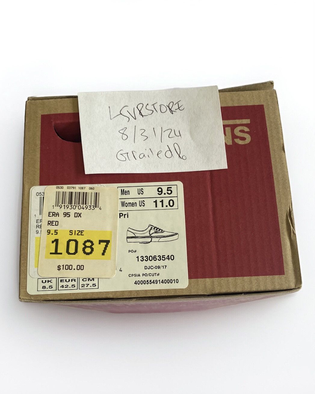 Fear of God × Vans Fear of God x Vans Era 95 DX Red Corduroy 9.5 - Gently Used Size US 9.5 / EU 42-43 - 15 Thumbnail