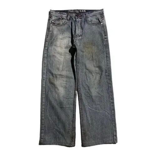 Japanese Brand Street Women Skull Embroidered Loose Fit Jeans Size 34" / US 12 / IT 48 - 5 Thumbnail