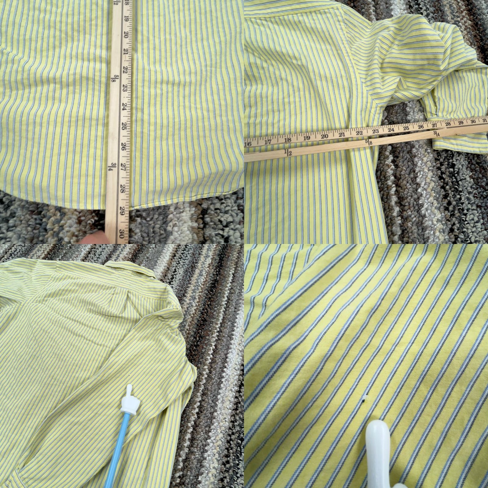 Ralph Lauren Ralph Lauren Custom Fit Button-Up Shirt Men XL Yellow Striped Long Sleeve Regular Fit Size US XL / EU 56 / 4 - 8 Thumbnail
