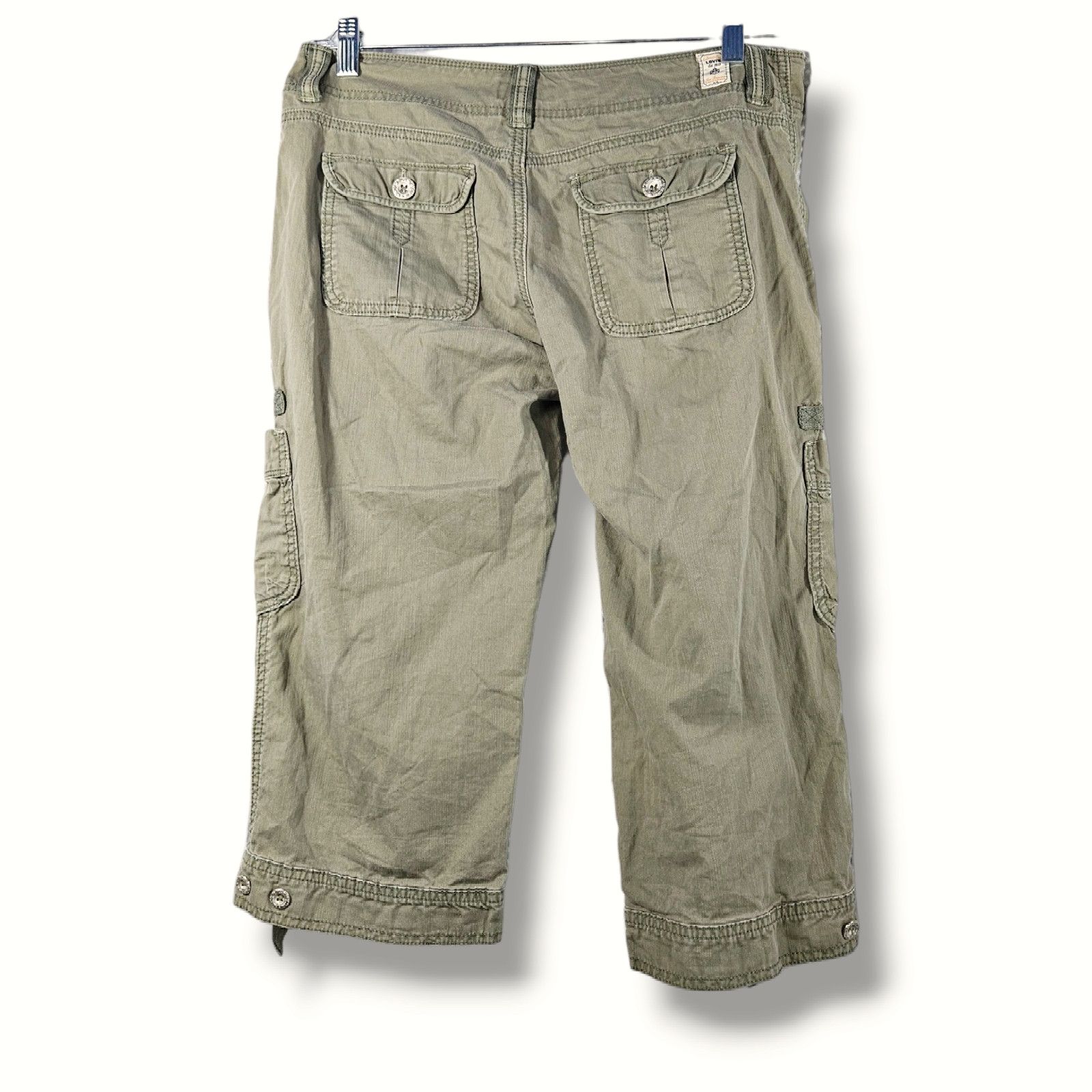 Levi's EUC VTG Levi's Crafted Pride Cargo Shorts Sz. 8 Khaki Green Size 30" / US 8 / IT 44 - 3 Thumbnail