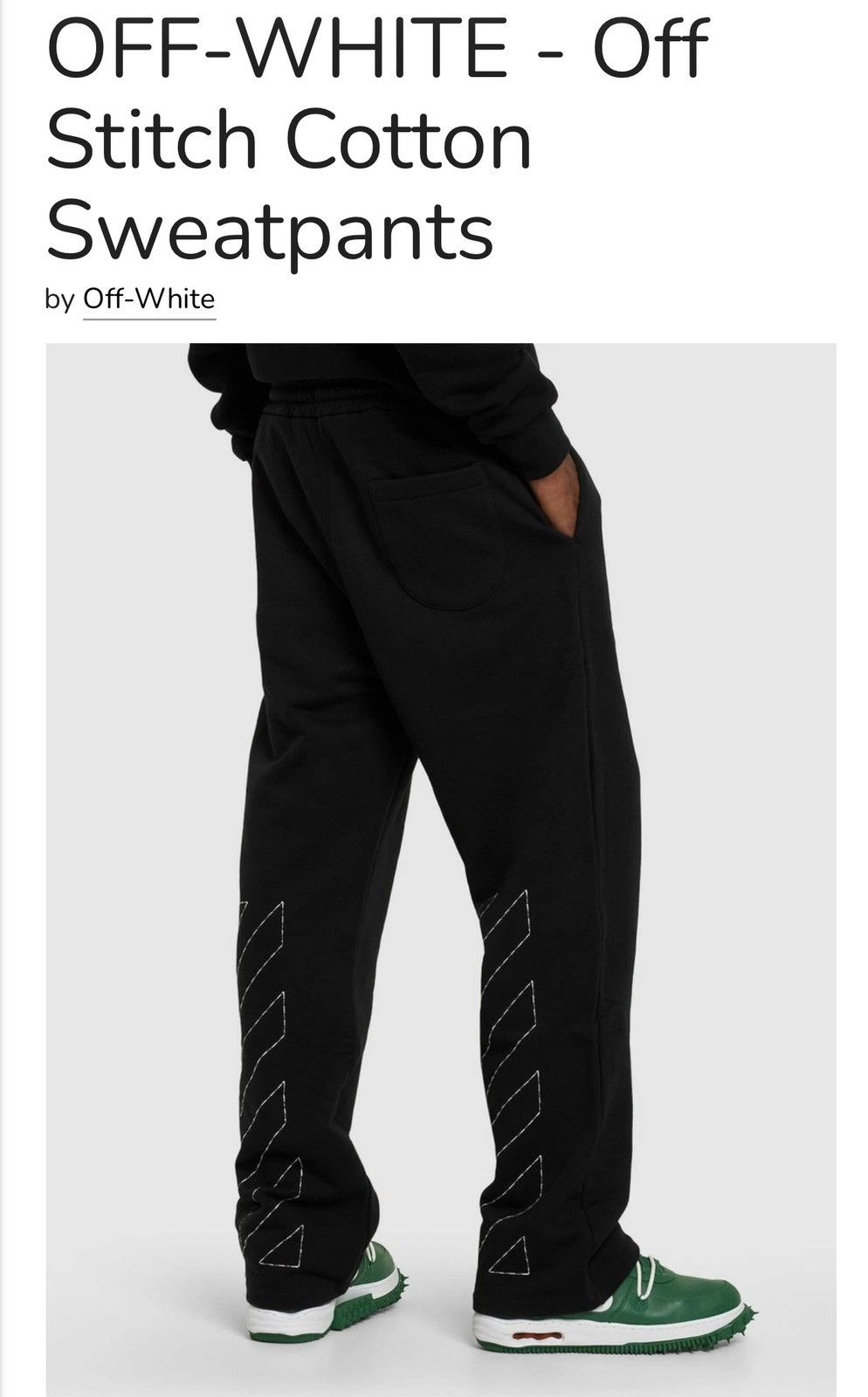 Off-White Off-White - off stitch sweat pants Size US 36 / EU 52 - 1 Thumbnail